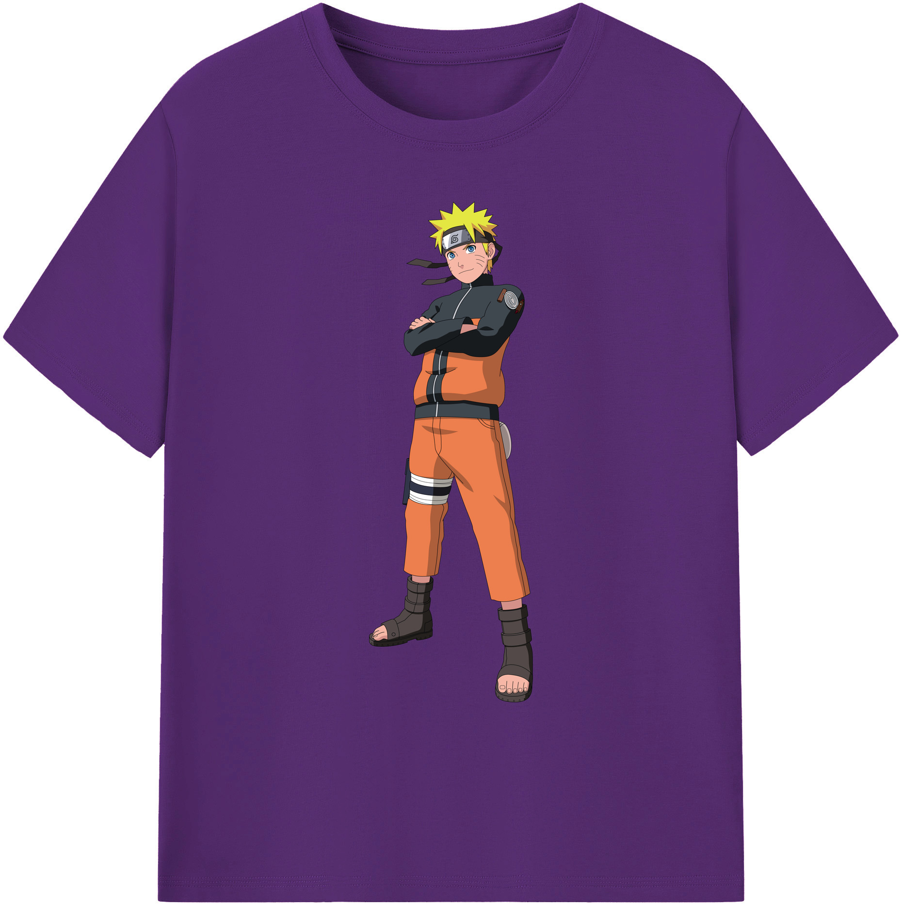 （画像用） NARUTO -ナルト- うずまき ナルト Uzumaki Naruto 綿100％ メンズ半袖Tシャツ｜肌触りやわらか＆通気性