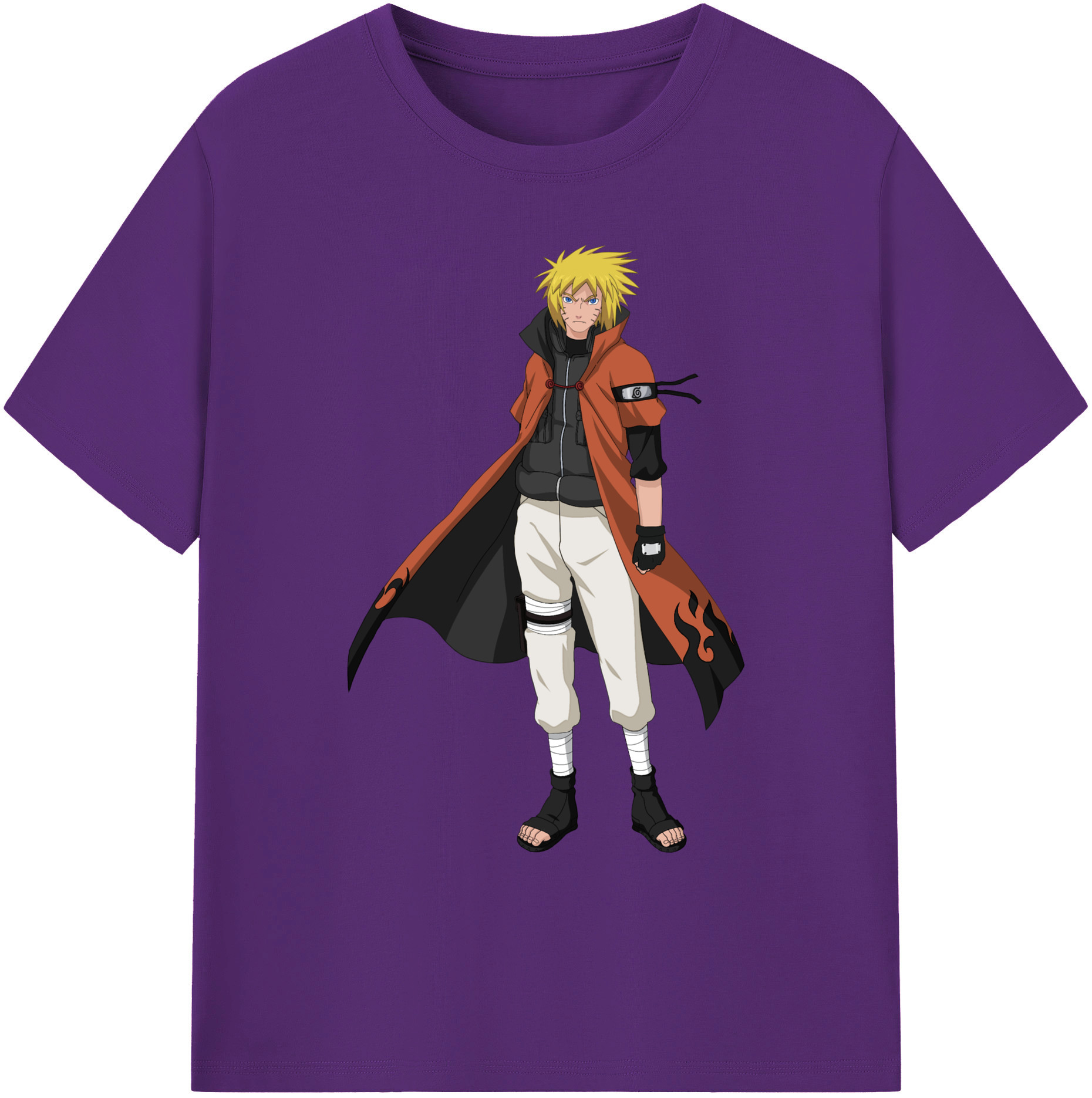 （画像用） NARUTO -ナルト- うずまき ナルト Uzumaki Naruto 綿100％ メンズ半袖Tシャツ｜肌触りやわらか＆通気性