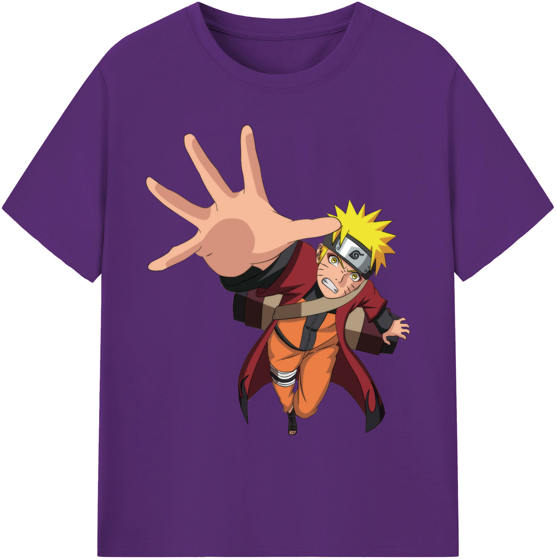 （画像用） NARUTO -ナルト- うずまき ナルト Uzumaki Naruto 綿100％ メンズ半袖Tシャツ｜肌触りやわらか＆通気性
