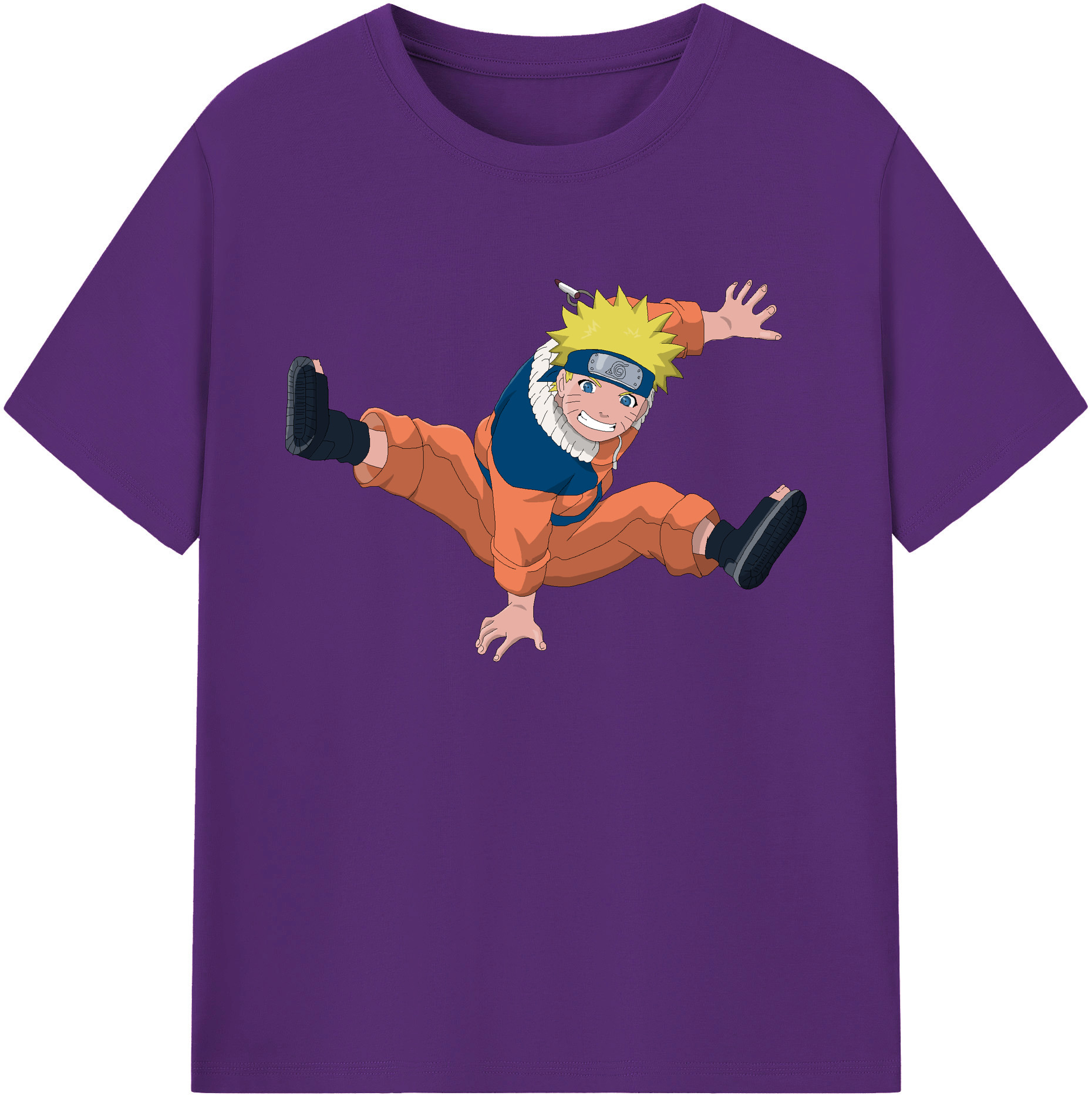 （画像用） NARUTO -ナルト- うずまき ナルト Uzumaki Naruto 綿100％ メンズ半袖Tシャツ｜肌触りやわらか＆通気性