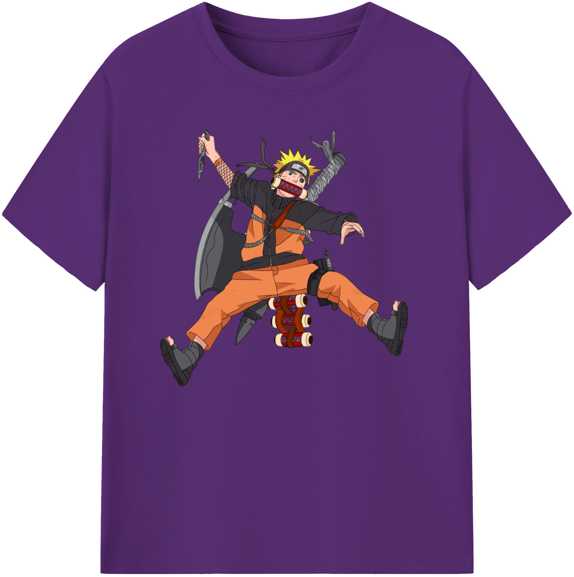 （画像用） NARUTO -ナルト- うずまき ナルト Uzumaki Naruto 綿100％ メンズ半袖Tシャツ｜肌触りやわらか＆通気性