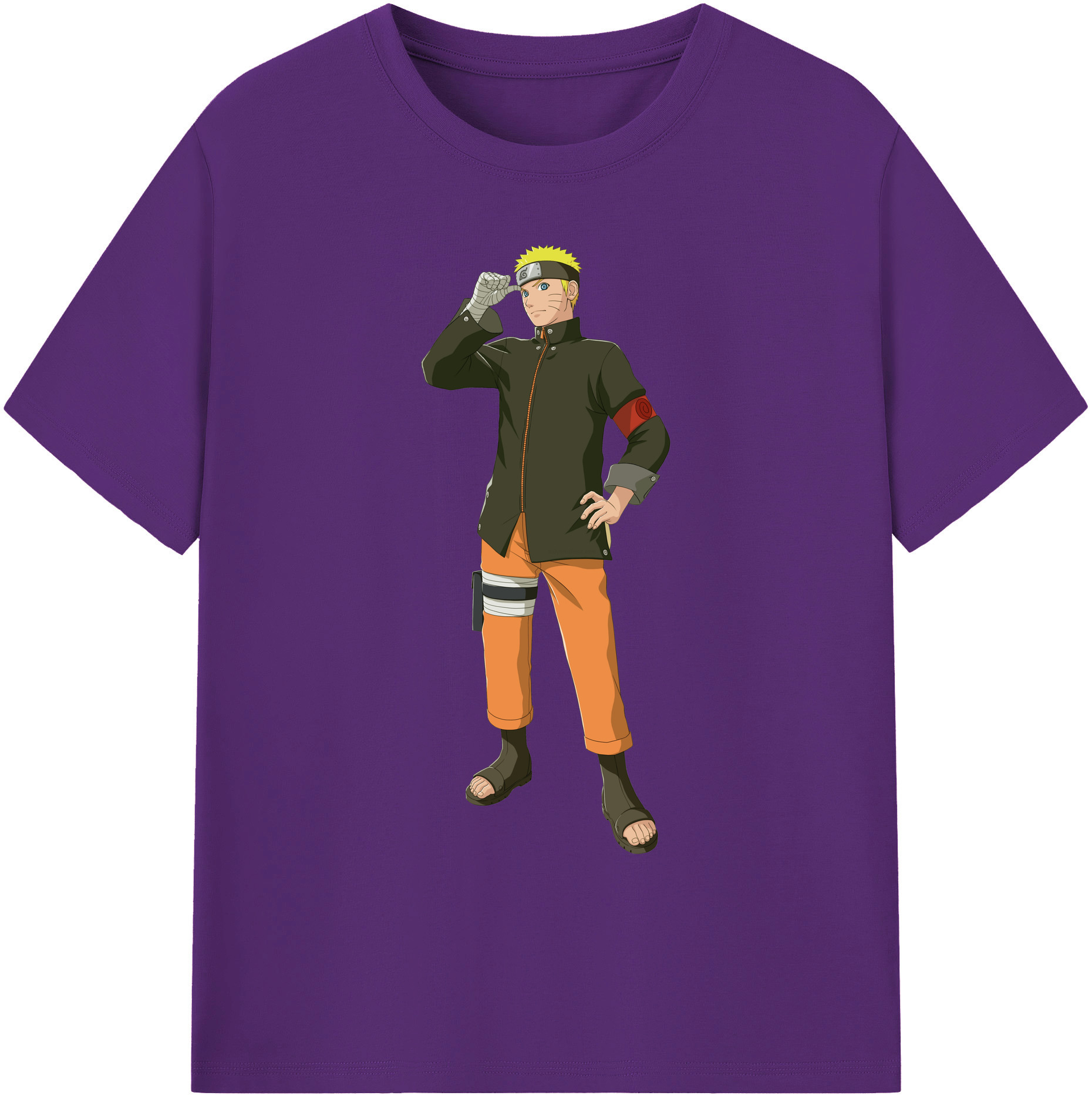 （画像用） NARUTO -ナルト- うずまき ナルト Uzumaki Naruto 綿100％ メンズ半袖Tシャツ｜肌触りやわらか＆通気性