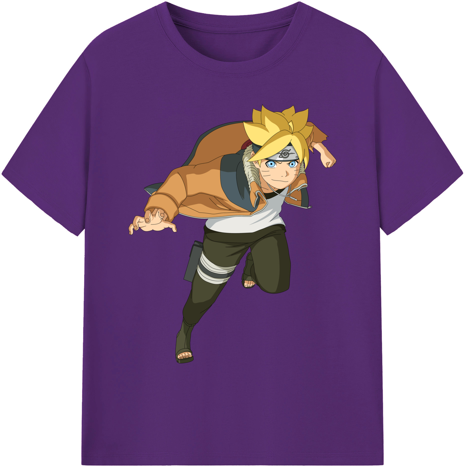 （画像用） NARUTO -ナルト- うずまき ナルト Uzumaki Naruto 綿100％ メンズ半袖Tシャツ｜肌触りやわらか＆通気性