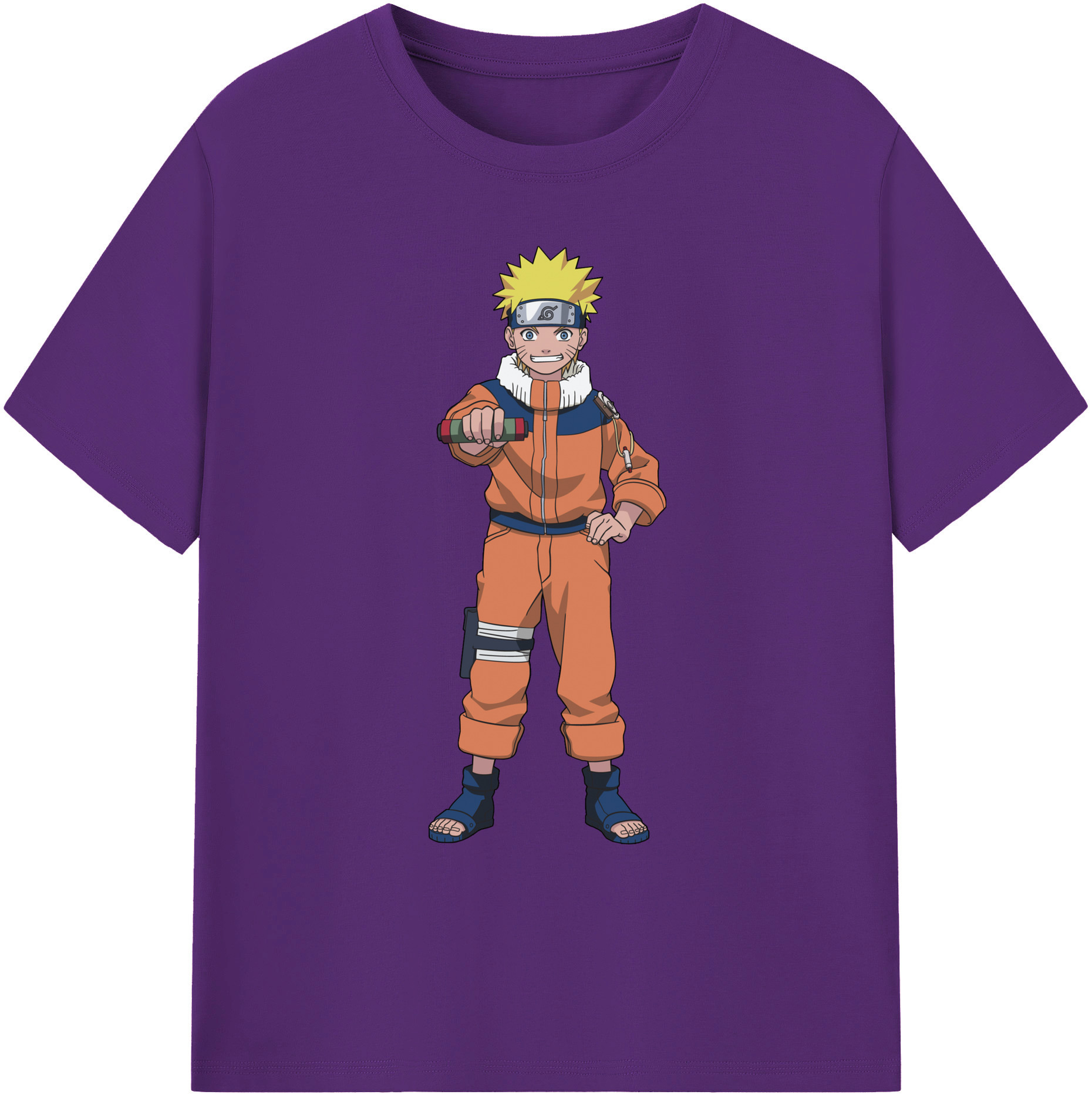 （画像用） NARUTO -ナルト- うずまき ナルト Uzumaki Naruto 綿100％ メンズ半袖Tシャツ｜肌触りやわらか＆通気性