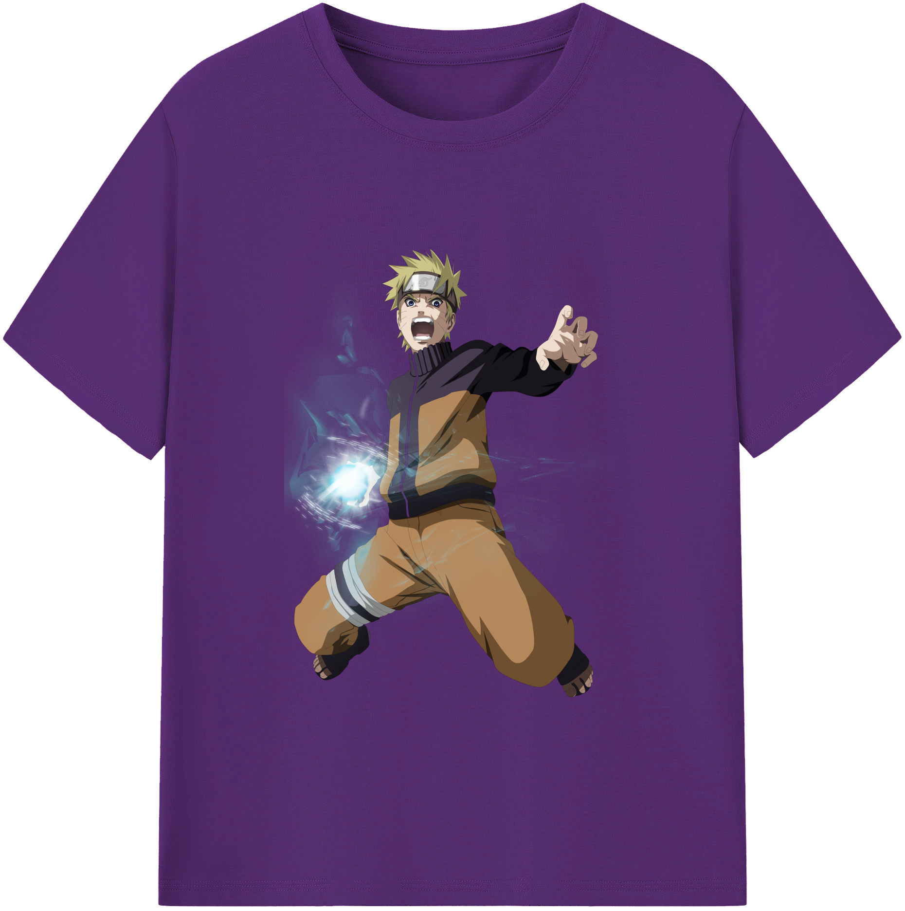 （画像用） NARUTO -ナルト- うずまき ナルト Uzumaki Naruto 綿100％ メンズ半袖Tシャツ｜肌触りやわらか＆通気性