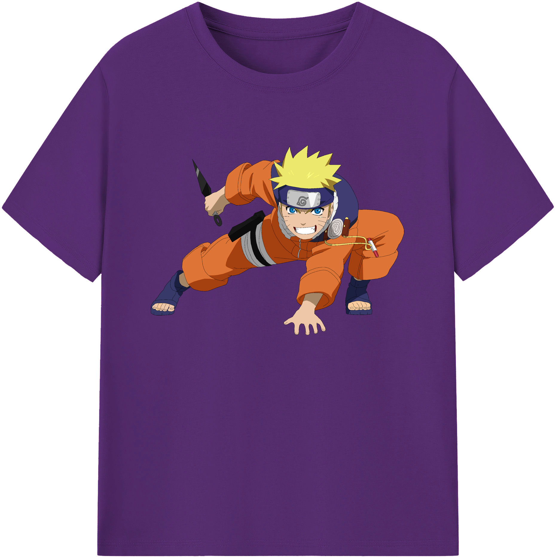 （画像用） NARUTO -ナルト- うずまき ナルト Uzumaki Naruto 綿100％ メンズ半袖Tシャツ｜肌触りやわらか＆通気性