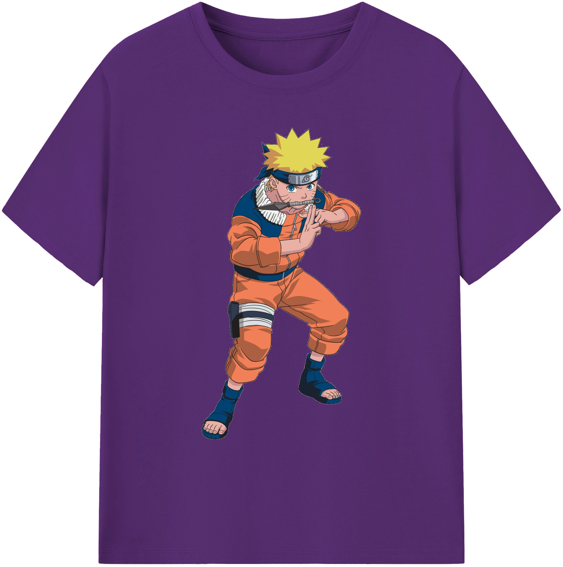 （画像用） NARUTO -ナルト- うずまき ナルト Uzumaki Naruto 綿100％ メンズ半袖Tシャツ｜肌触りやわらか＆通気性