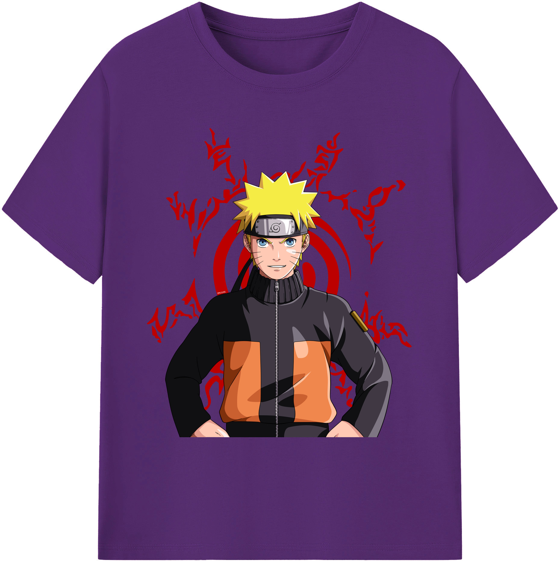 （画像用） NARUTO -ナルト- うずまき ナルト Uzumaki Naruto 綿100％ メンズ半袖Tシャツ｜肌触りやわらか＆通気性
