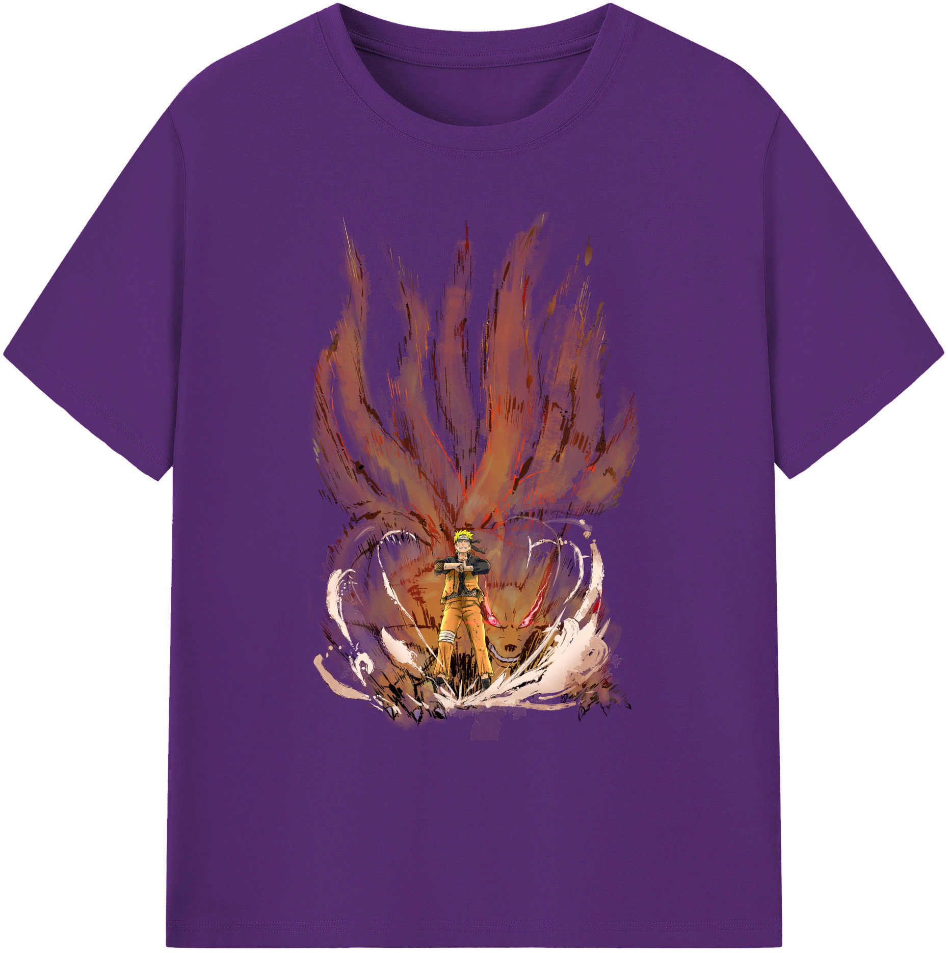 （画像用） NARUTO -ナルト- うずまき ナルト Uzumaki Naruto 綿100％ メンズ半袖Tシャツ｜肌触りやわらか＆通気性