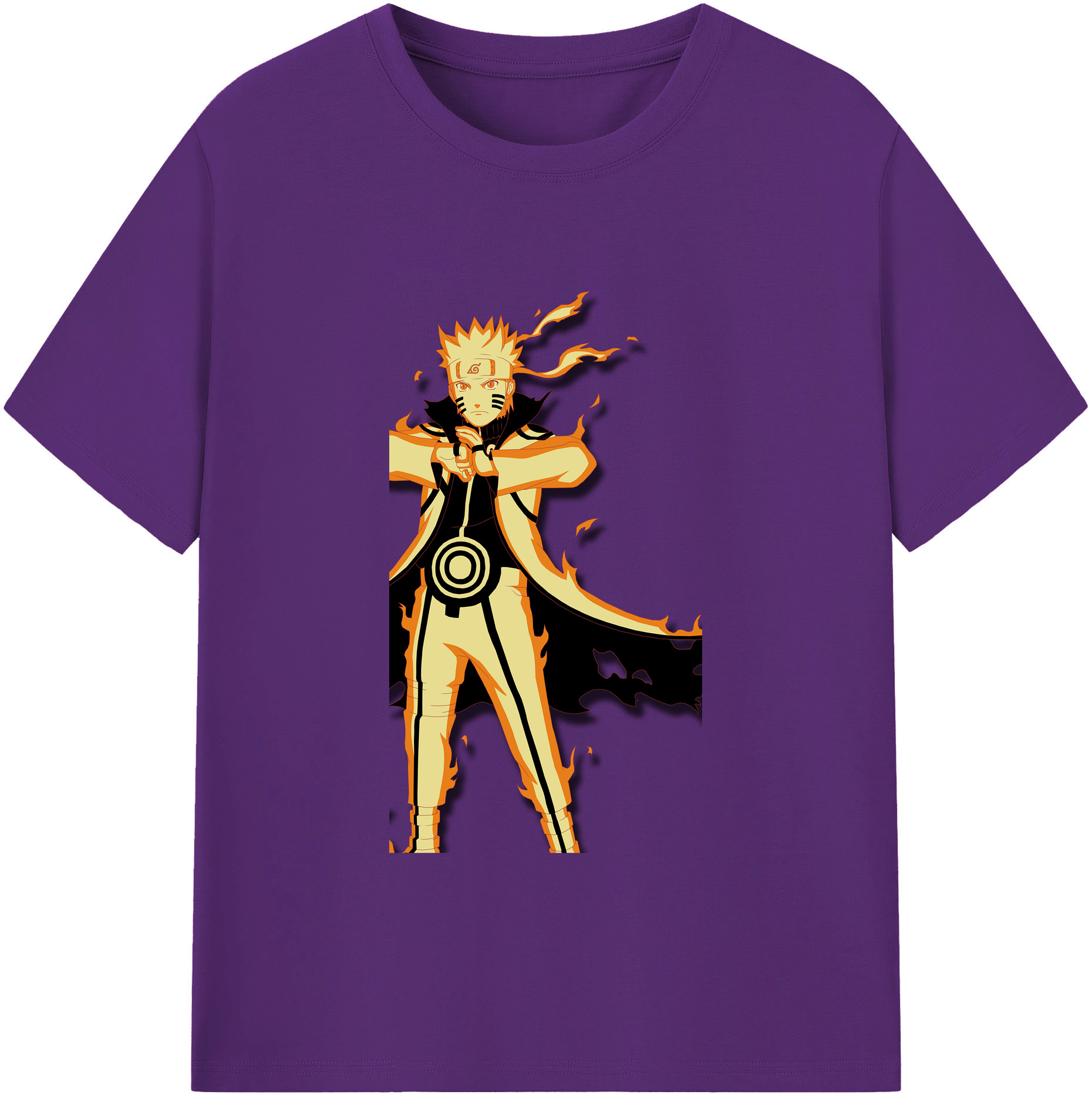 （画像用） NARUTO -ナルト- うずまき ナルト Uzumaki Naruto 綿100％ メンズ半袖Tシャツ｜肌触りやわらか＆通気性