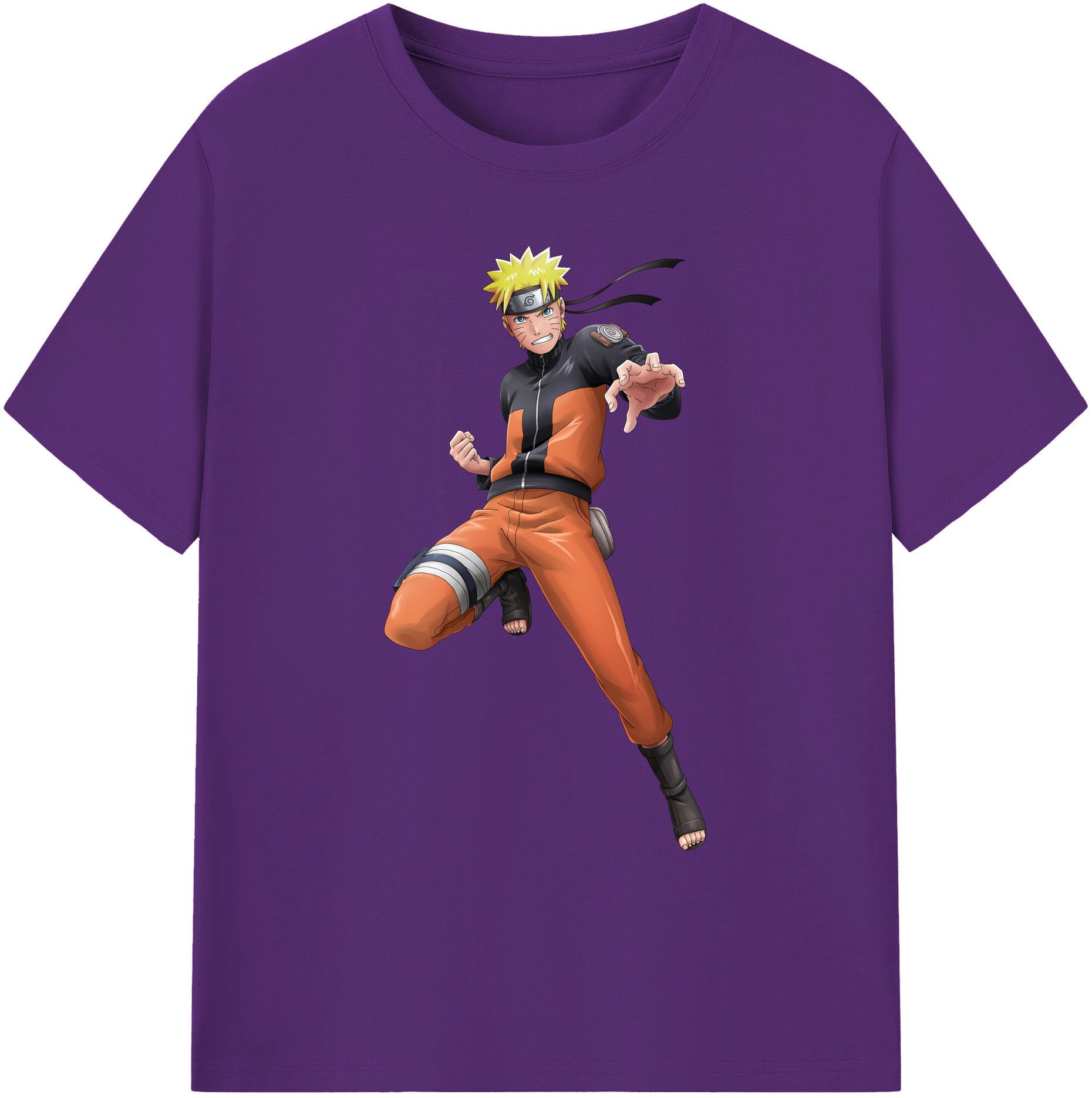 （画像用） NARUTO -ナルト- うずまき ナルト Uzumaki Naruto 綿100％ メンズ半袖Tシャツ｜肌触りやわらか＆通気性