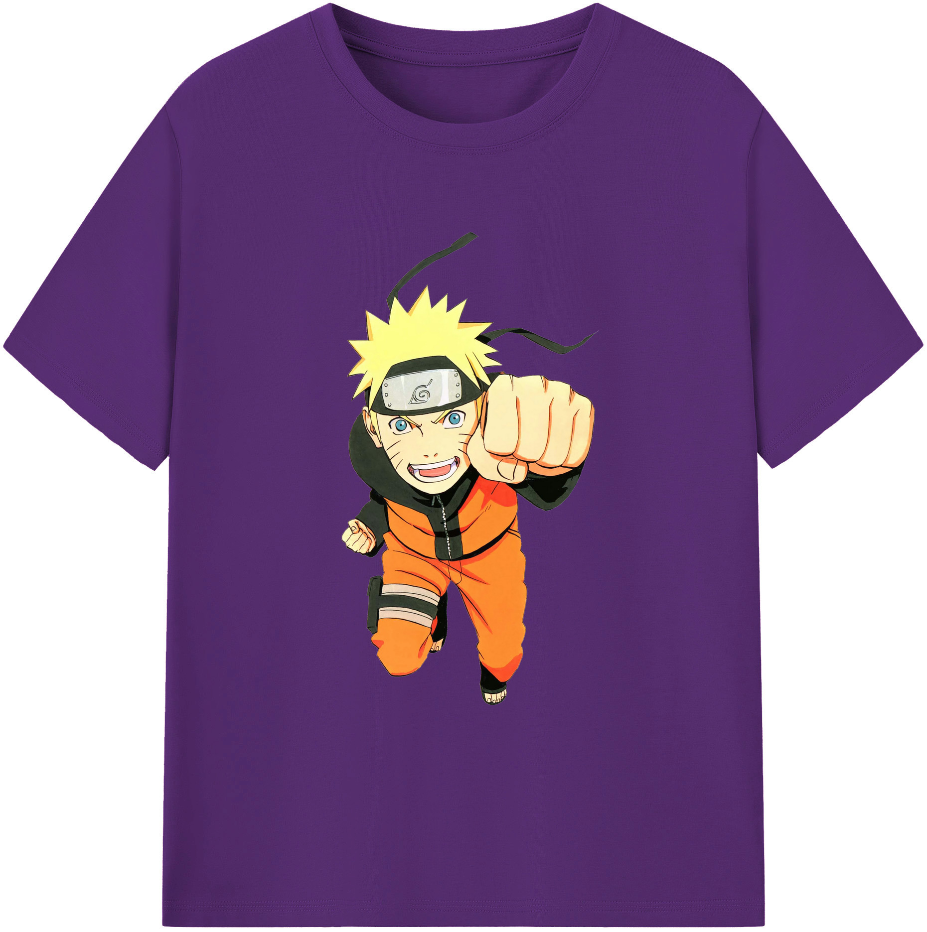 （画像用） NARUTO -ナルト- うずまき ナルト Uzumaki Naruto 綿100％ メンズ半袖Tシャツ｜肌触りやわらか＆通気性