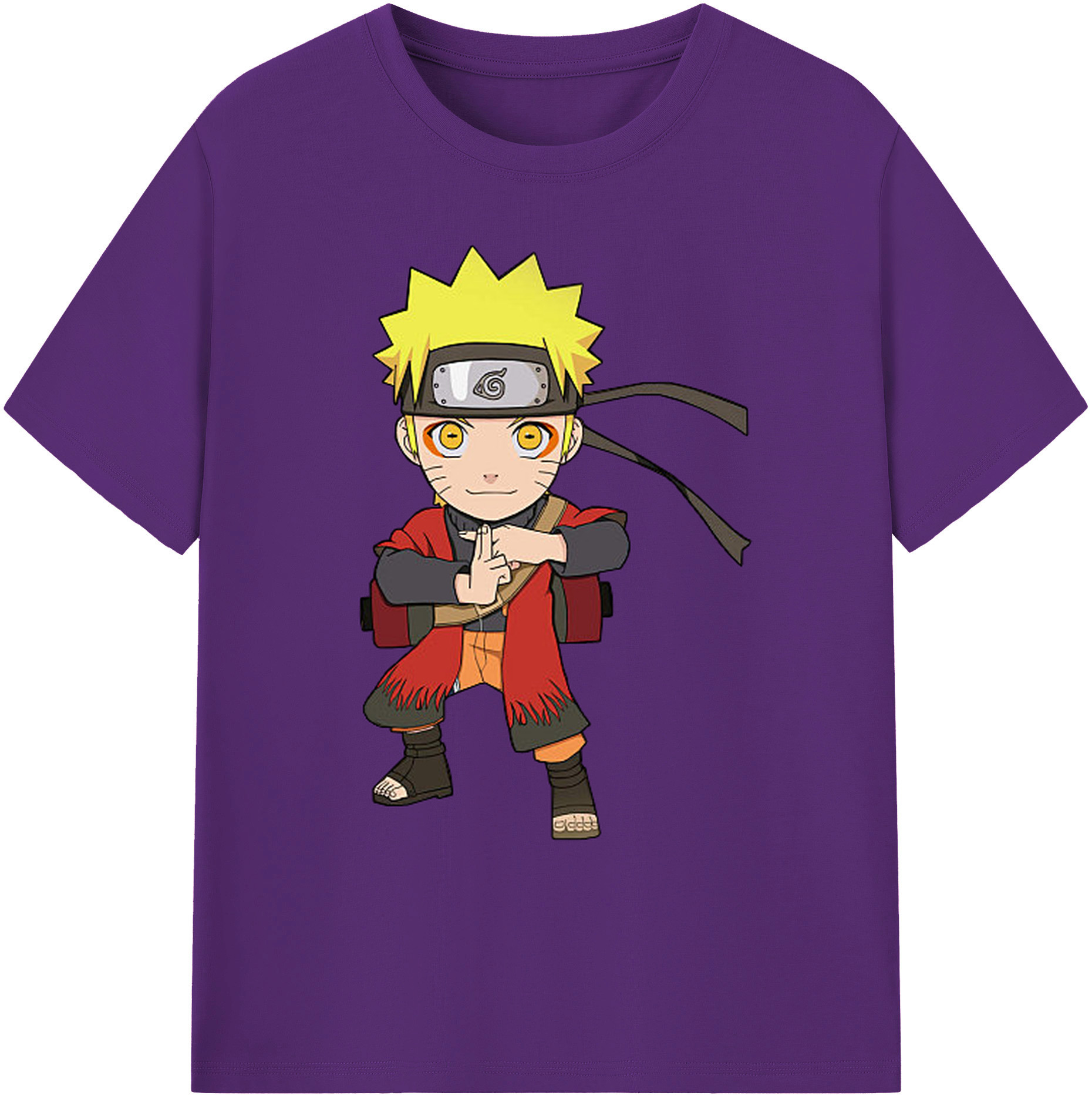 （画像用） NARUTO -ナルト- うずまき ナルト Uzumaki Naruto 綿100％ メンズ半袖Tシャツ｜肌触りやわらか＆通気性