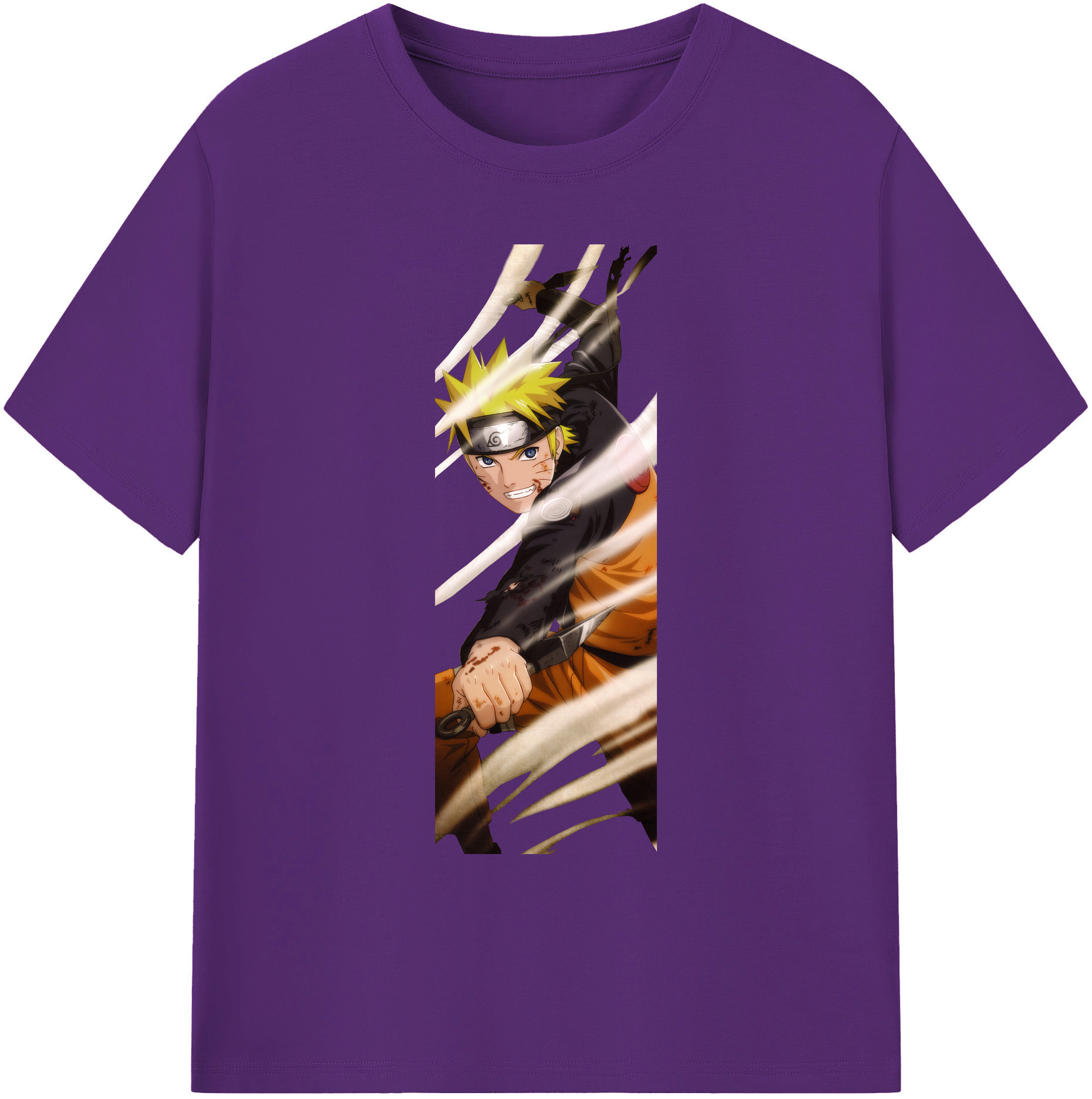 （画像用） NARUTO -ナルト- うずまき ナルト Uzumaki Naruto 綿100％ メンズ半袖Tシャツ｜肌触りやわらか＆通気性