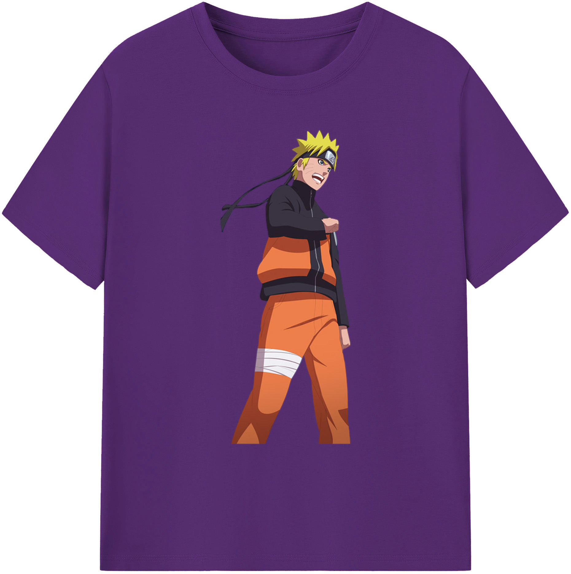 （画像用） NARUTO -ナルト- うずまき ナルト Uzumaki Naruto 綿100％ メンズ半袖Tシャツ｜肌触りやわらか＆通気性