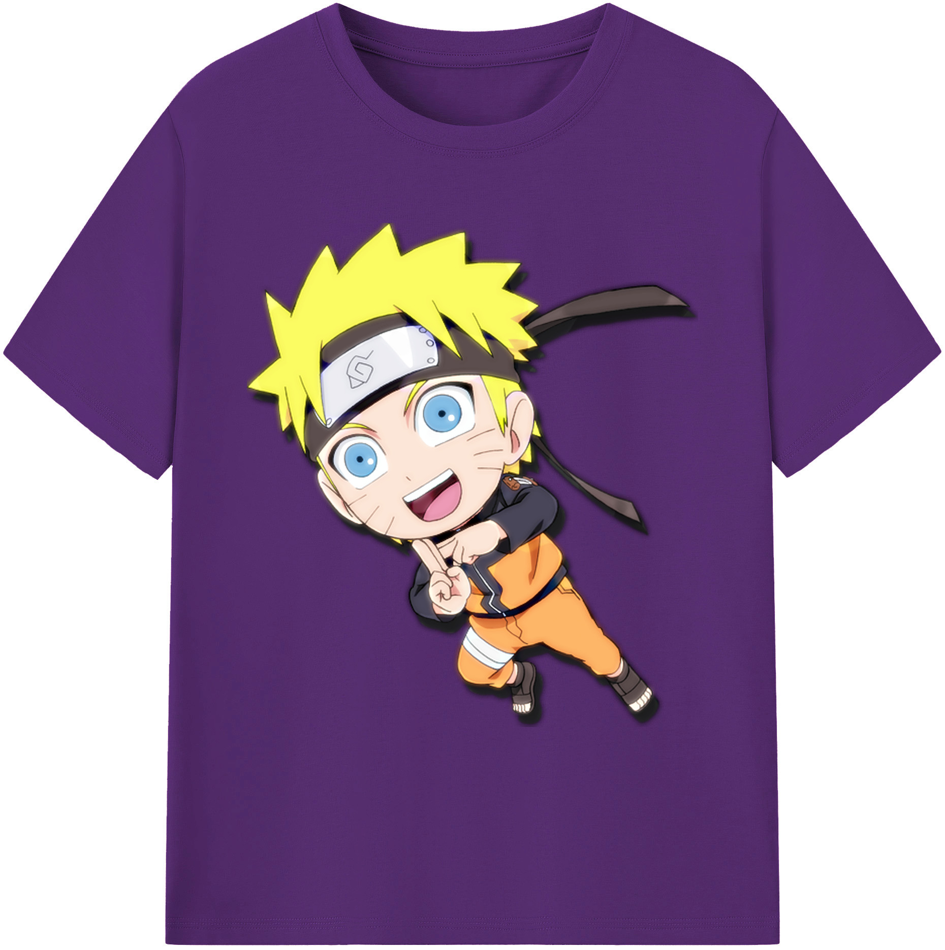 （画像用） NARUTO -ナルト- うずまき ナルト Uzumaki Naruto 綿100％ メンズ半袖Tシャツ｜肌触りやわらか＆通気性