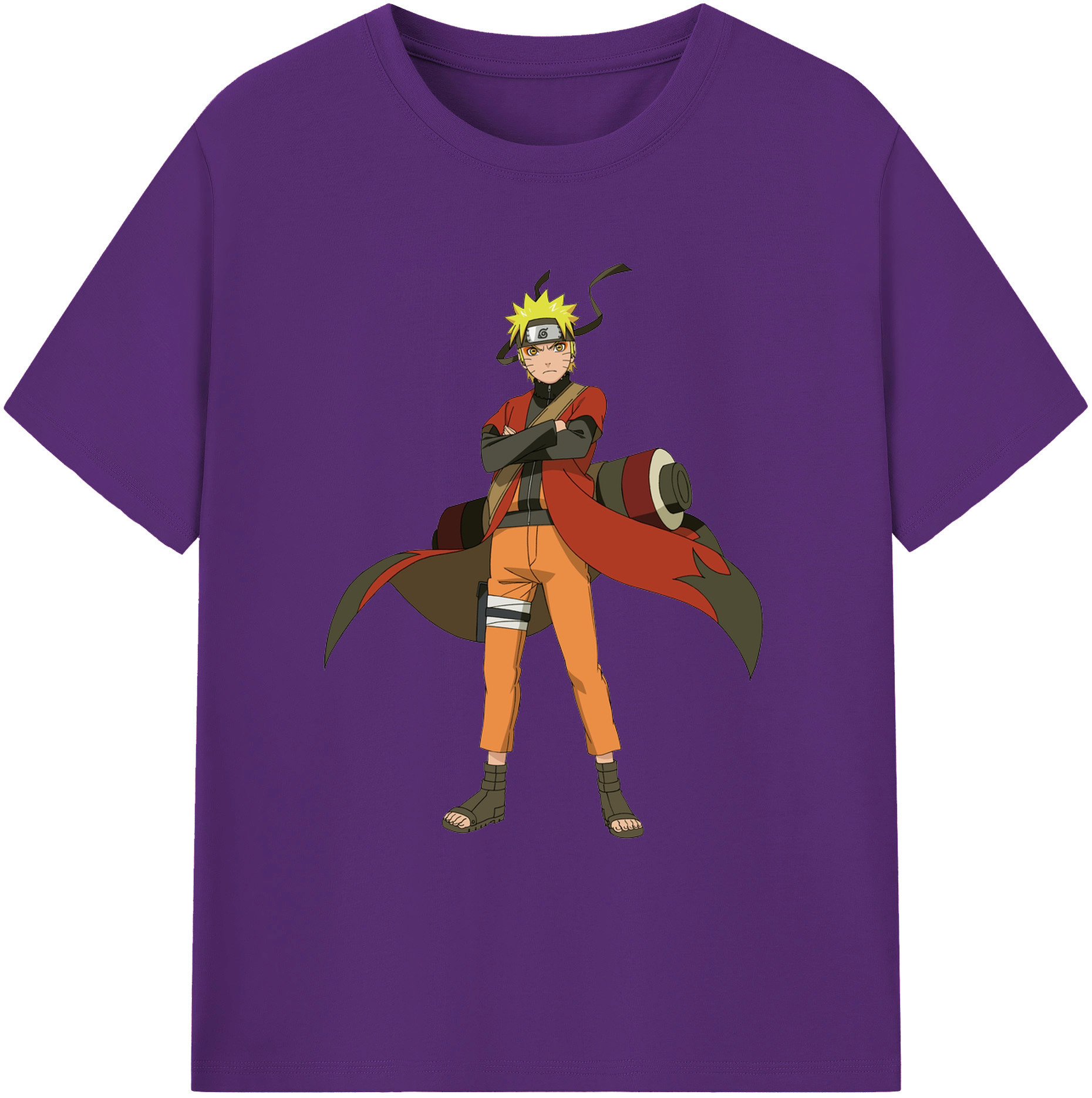（画像用） NARUTO -ナルト- うずまき ナルト Uzumaki Naruto 綿100％ メンズ半袖Tシャツ｜肌触りやわらか＆通気性