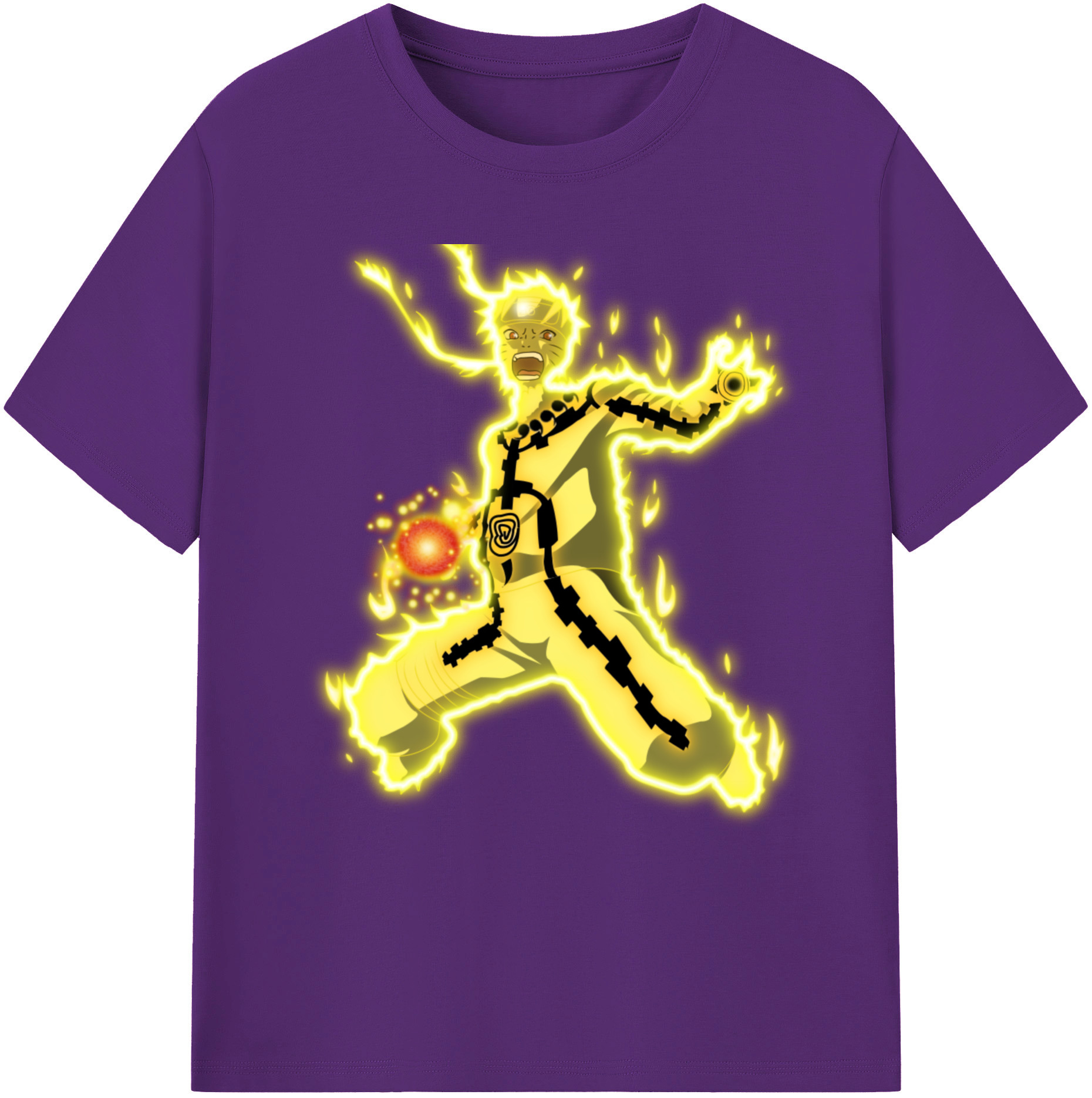 （画像用） NARUTO -ナルト- うずまき ナルト Uzumaki Naruto 綿100％ メンズ半袖Tシャツ｜肌触りやわらか＆通気性