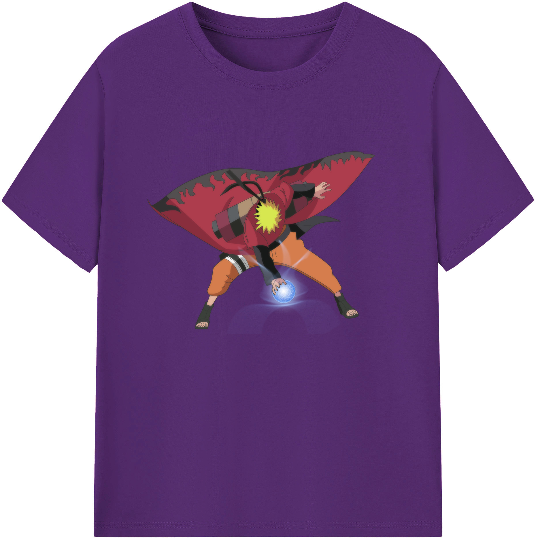 （画像用） NARUTO -ナルト- うずまき ナルト Uzumaki Naruto 綿100％ メンズ半袖Tシャツ｜肌触りやわらか＆通気性