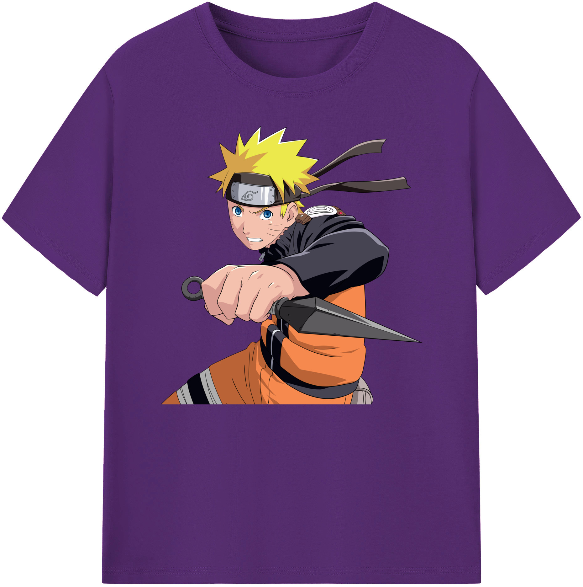 （画像用） NARUTO -ナルト- うずまき ナルト Uzumaki Naruto 綿100％ メンズ半袖Tシャツ｜肌触りやわらか＆通気性