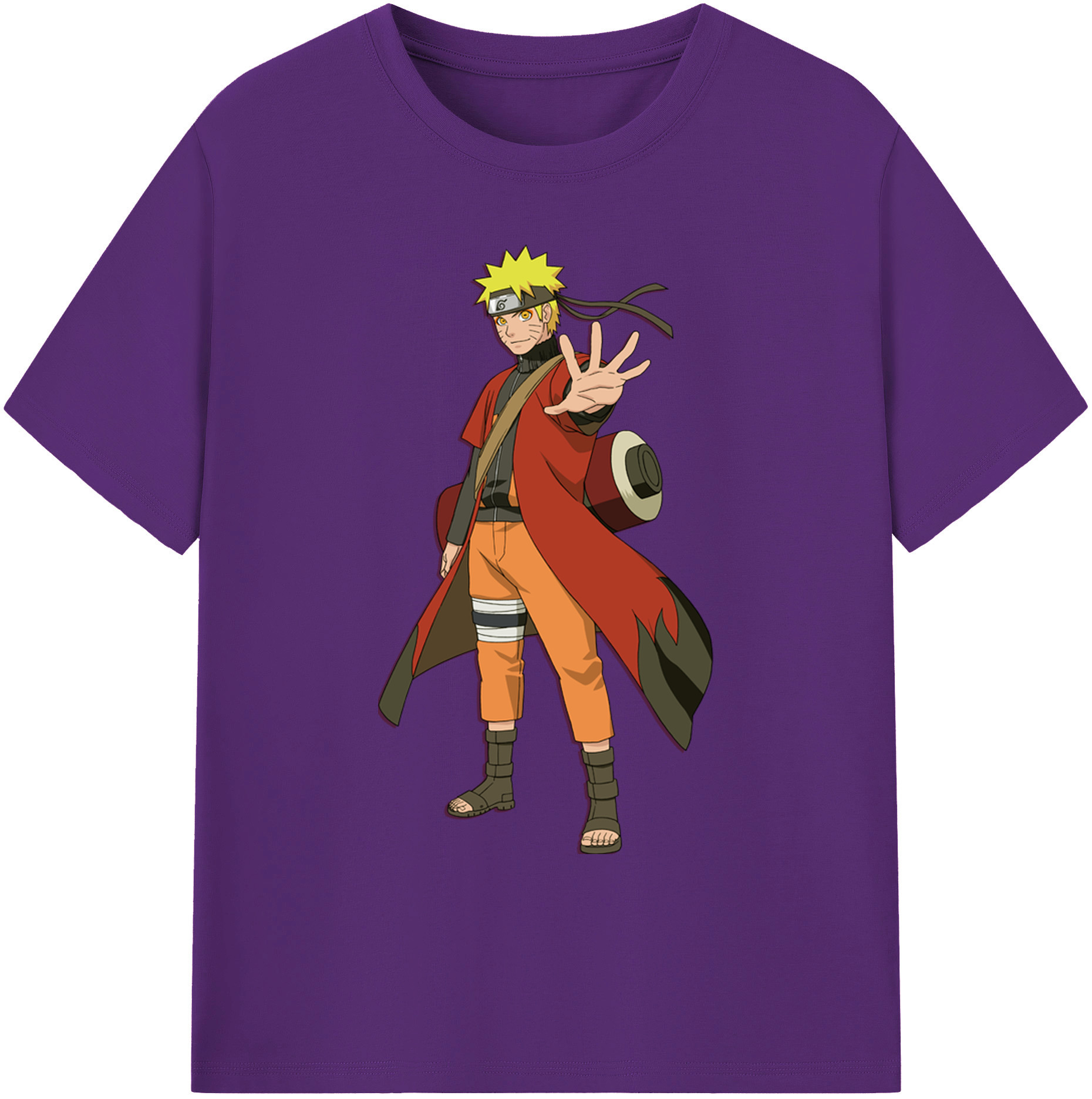 （画像用） NARUTO -ナルト- うずまき ナルト Uzumaki Naruto 綿100％ メンズ半袖Tシャツ｜肌触りやわらか＆通気性