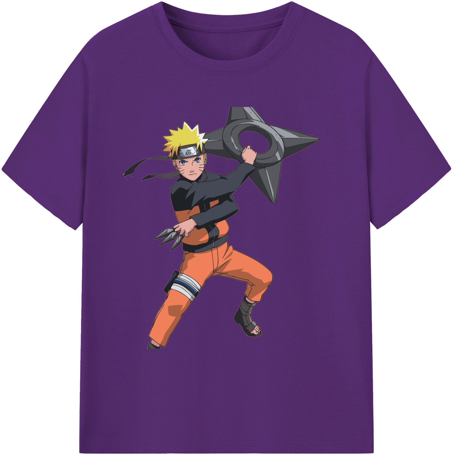 （画像用） NARUTO -ナルト- うずまき ナルト Uzumaki Naruto 綿100％ メンズ半袖Tシャツ｜肌触りやわらか＆通気性