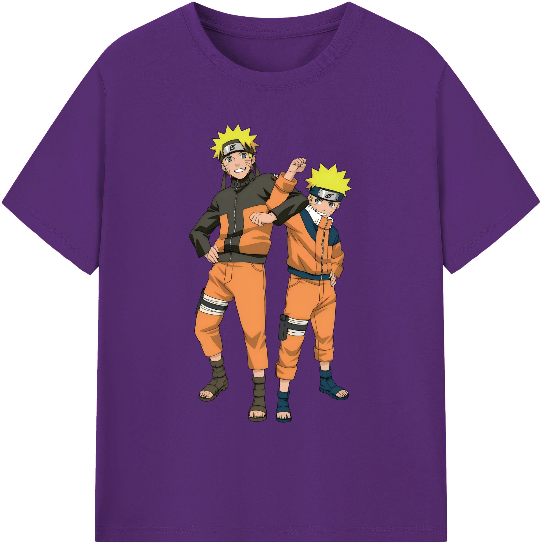 （画像用） NARUTO -ナルト- うずまき ナルト Uzumaki Naruto 綿100％ メンズ半袖Tシャツ｜肌触りやわらか＆通気性
