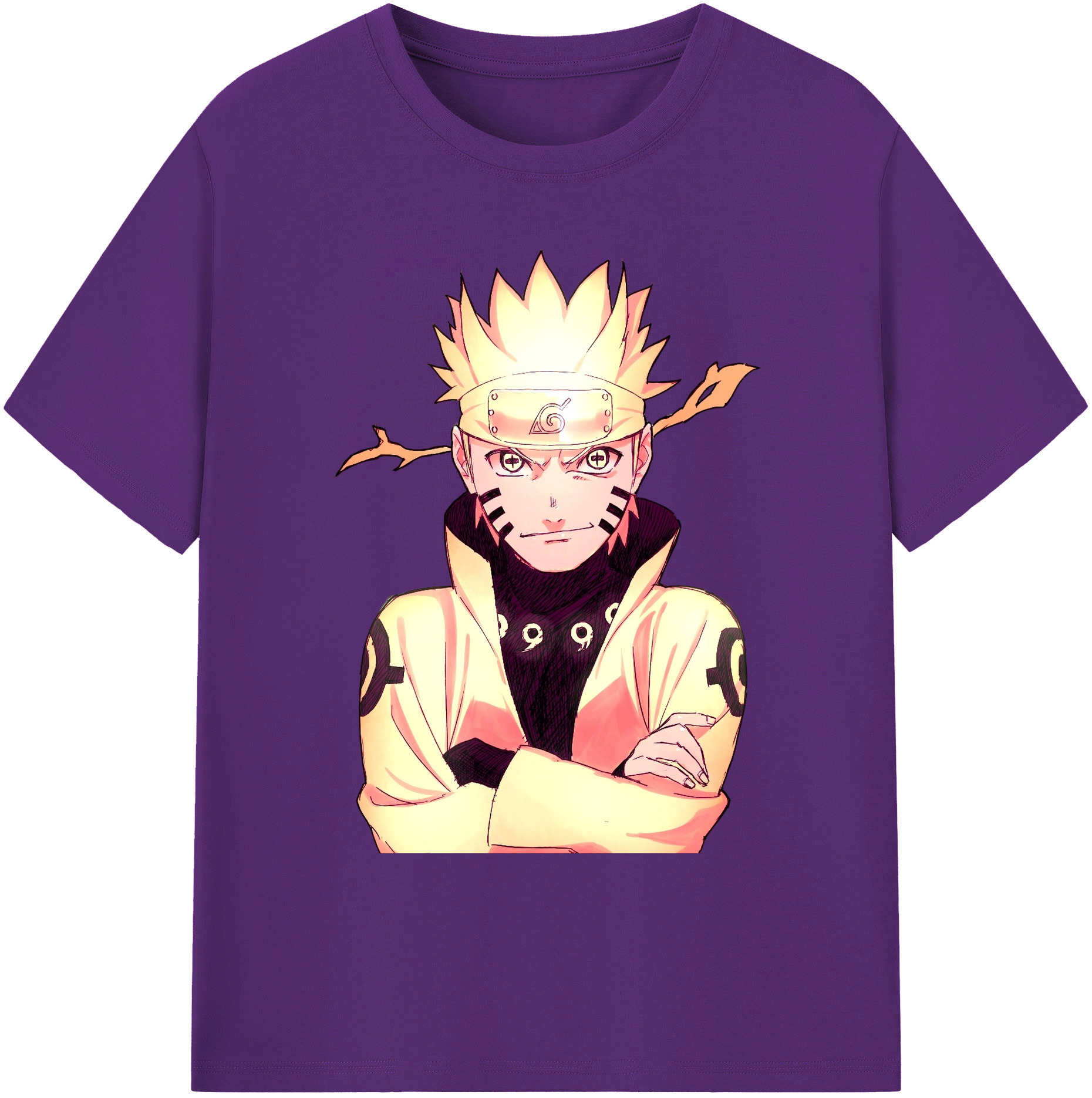 （画像用） NARUTO -ナルト- うずまき ナルト Uzumaki Naruto 綿100％ メンズ半袖Tシャツ｜肌触りやわらか＆通気性