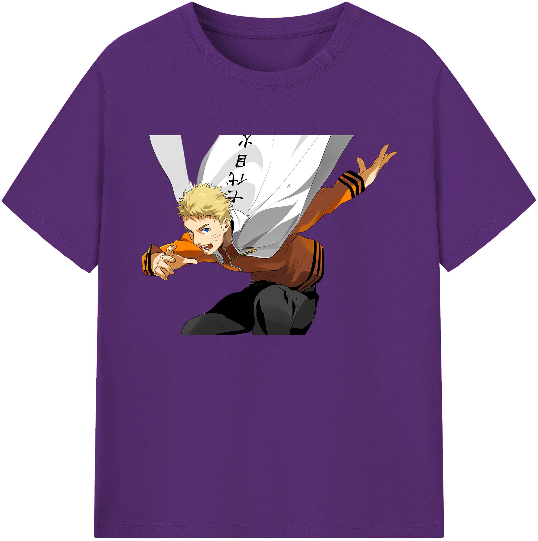 （画像用） NARUTO -ナルト- うずまき ナルト Uzumaki Naruto 綿100％ メンズ半袖Tシャツ｜肌触りやわらか＆通気性