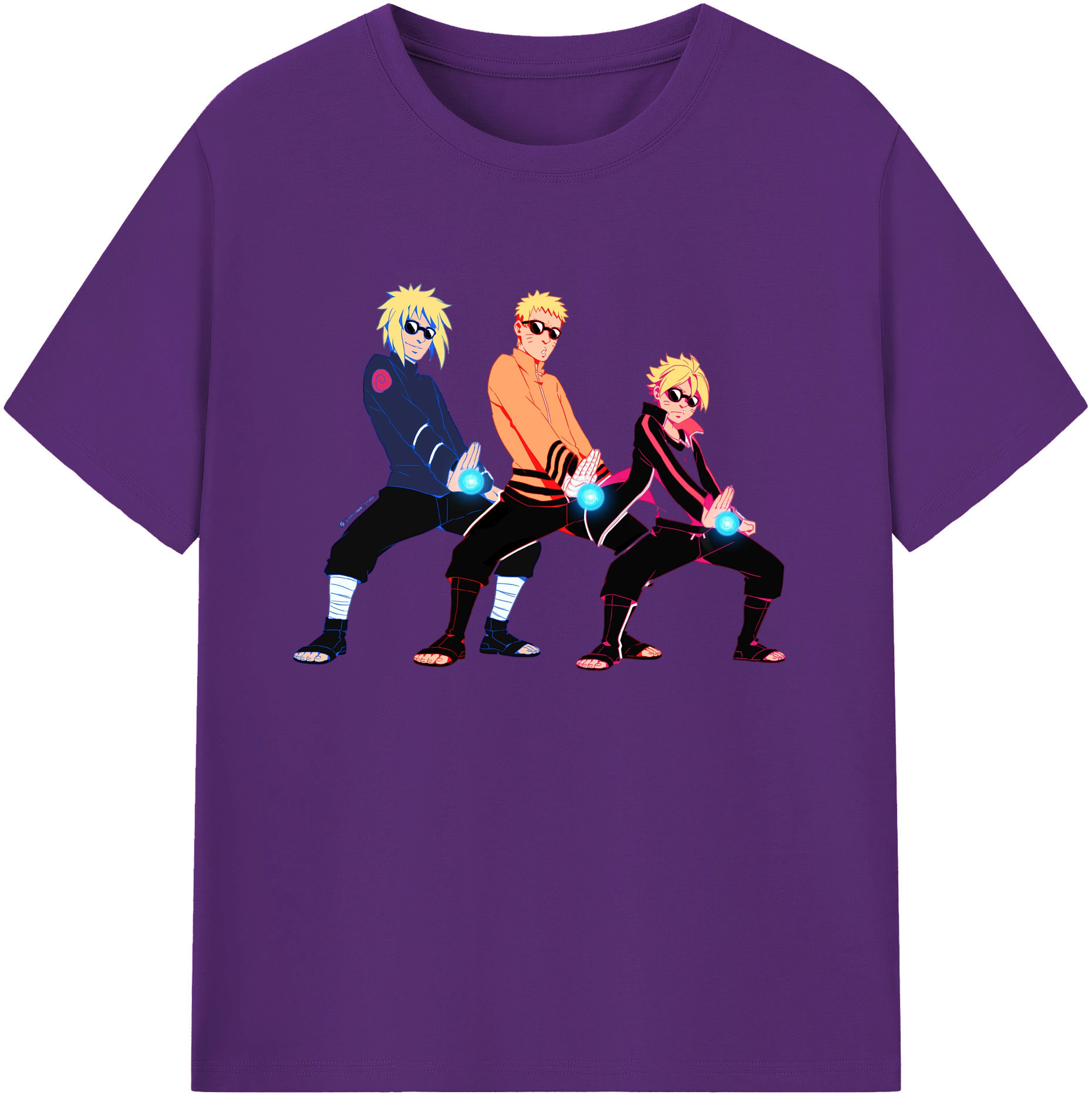 （画像用） NARUTO -ナルト- うずまき ナルト Uzumaki Naruto 綿100％ メンズ半袖Tシャツ｜肌触りやわらか＆通気性