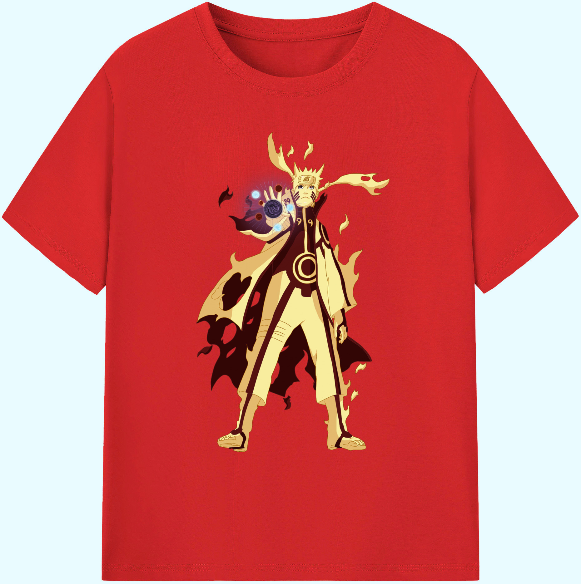 （画像用） NARUTO -ナルト- うずまき ナルト Uzumaki Naruto 綿100％ メンズ半袖Tシャツ｜肌触りやわらか＆通気性