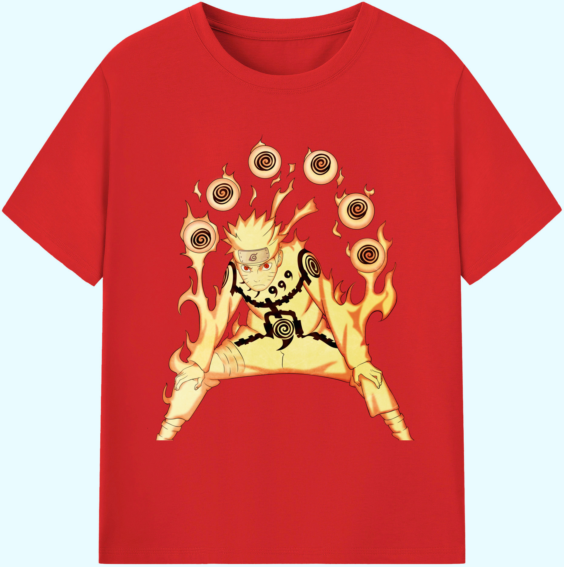 （画像用） NARUTO -ナルト- うずまき ナルト Uzumaki Naruto 綿100％ メンズ半袖Tシャツ｜肌触りやわらか＆通気性