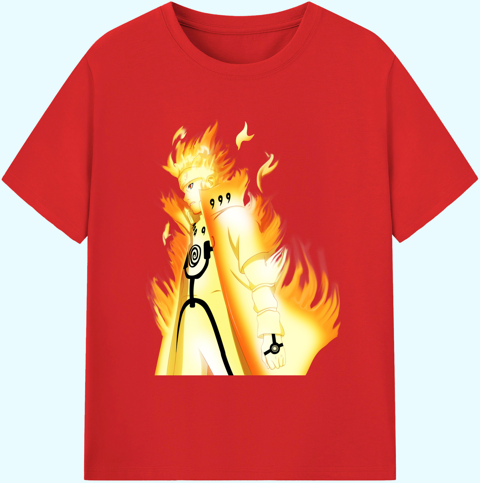 （画像用） NARUTO -ナルト- うずまき ナルト Uzumaki Naruto 綿100％ メンズ半袖Tシャツ｜肌触りやわらか＆通気性
