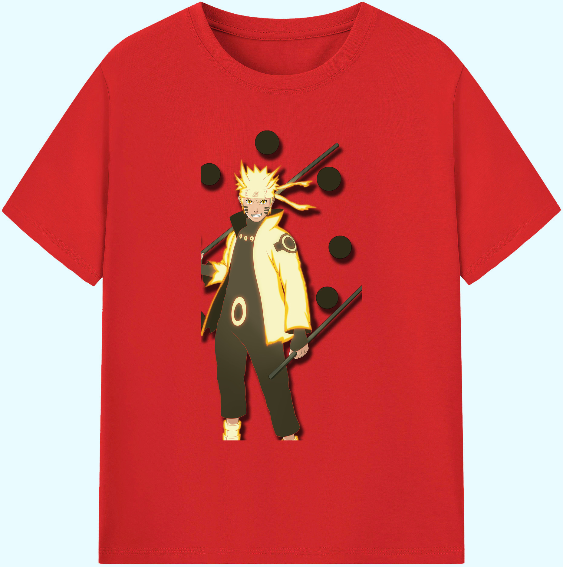 （画像用） NARUTO -ナルト- うずまき ナルト Uzumaki Naruto 綿100％ メンズ半袖Tシャツ｜肌触りやわらか＆通気性