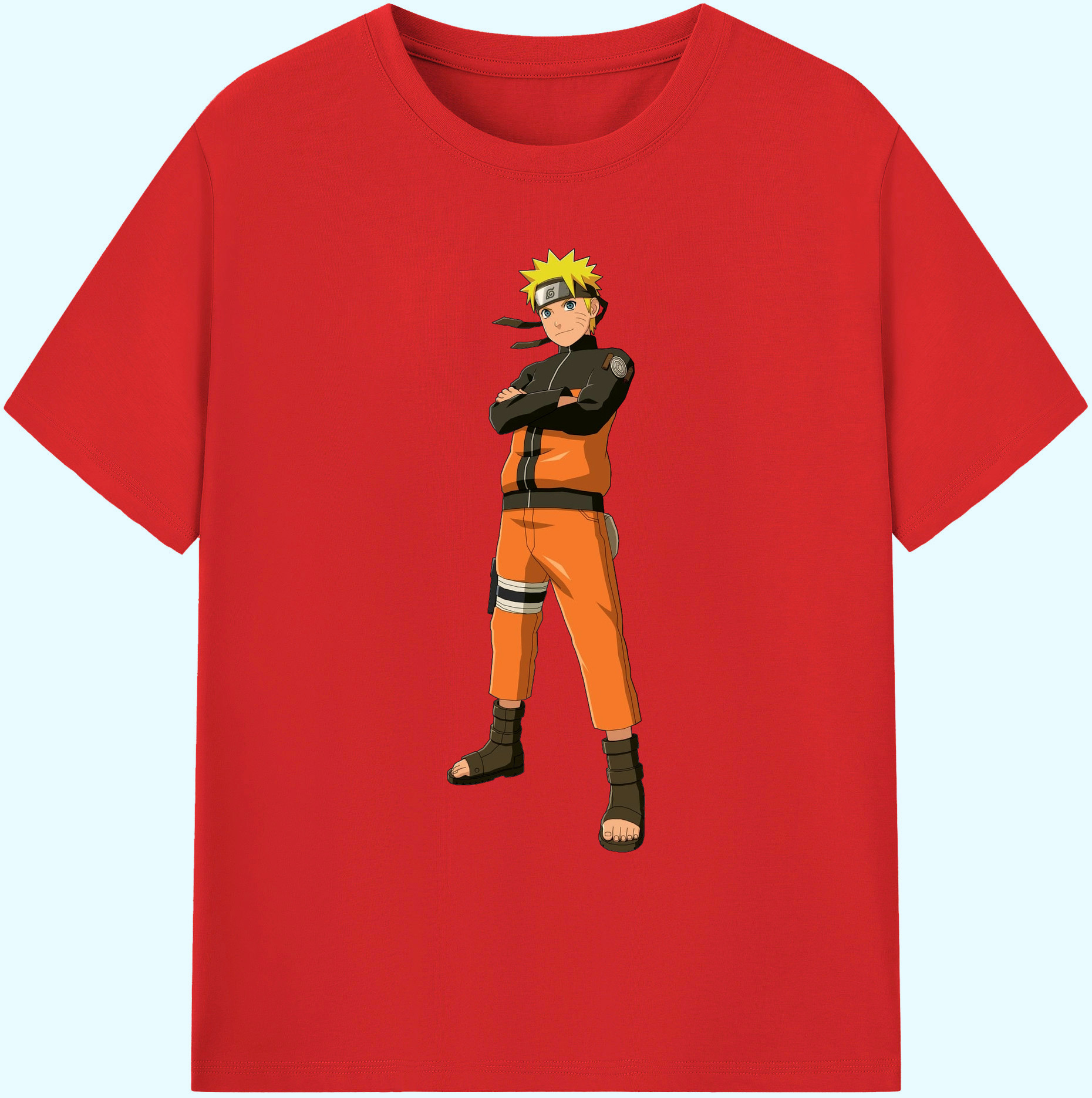 （画像用） NARUTO -ナルト- うずまき ナルト Uzumaki Naruto 綿100％ メンズ半袖Tシャツ｜肌触りやわらか＆通気性