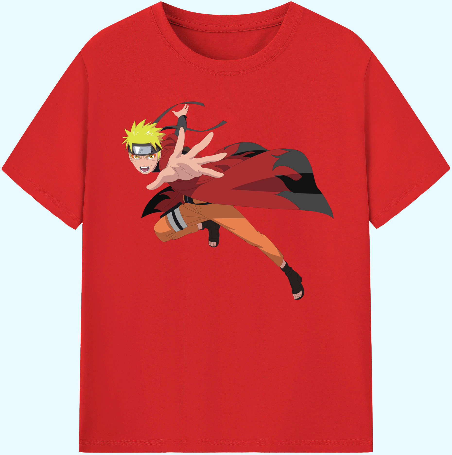（画像用） NARUTO -ナルト- うずまき ナルト Uzumaki Naruto 綿100％ メンズ半袖Tシャツ｜肌触りやわらか＆通気性