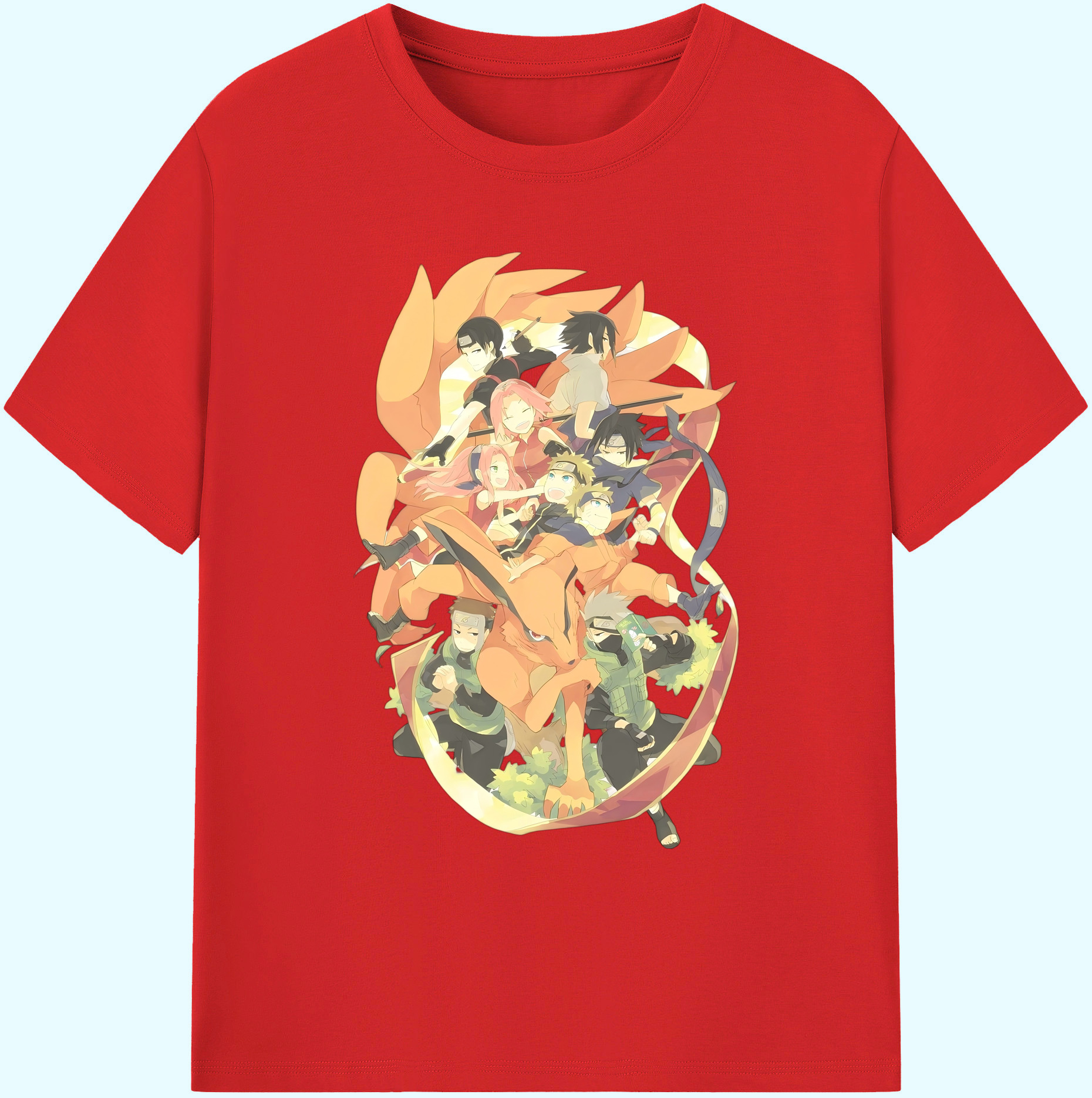 （画像用） NARUTO -ナルト- うずまき ナルト Uzumaki Naruto 綿100％ メンズ半袖Tシャツ｜肌触りやわらか＆通気性