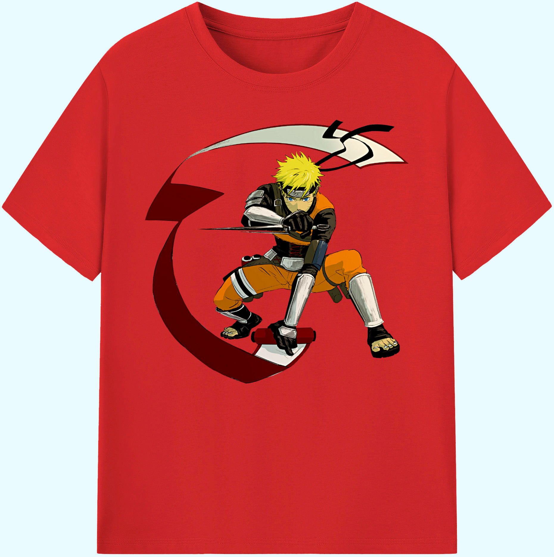 （画像用） NARUTO -ナルト- うずまき ナルト Uzumaki Naruto 綿100％ メンズ半袖Tシャツ｜肌触りやわらか＆通気性