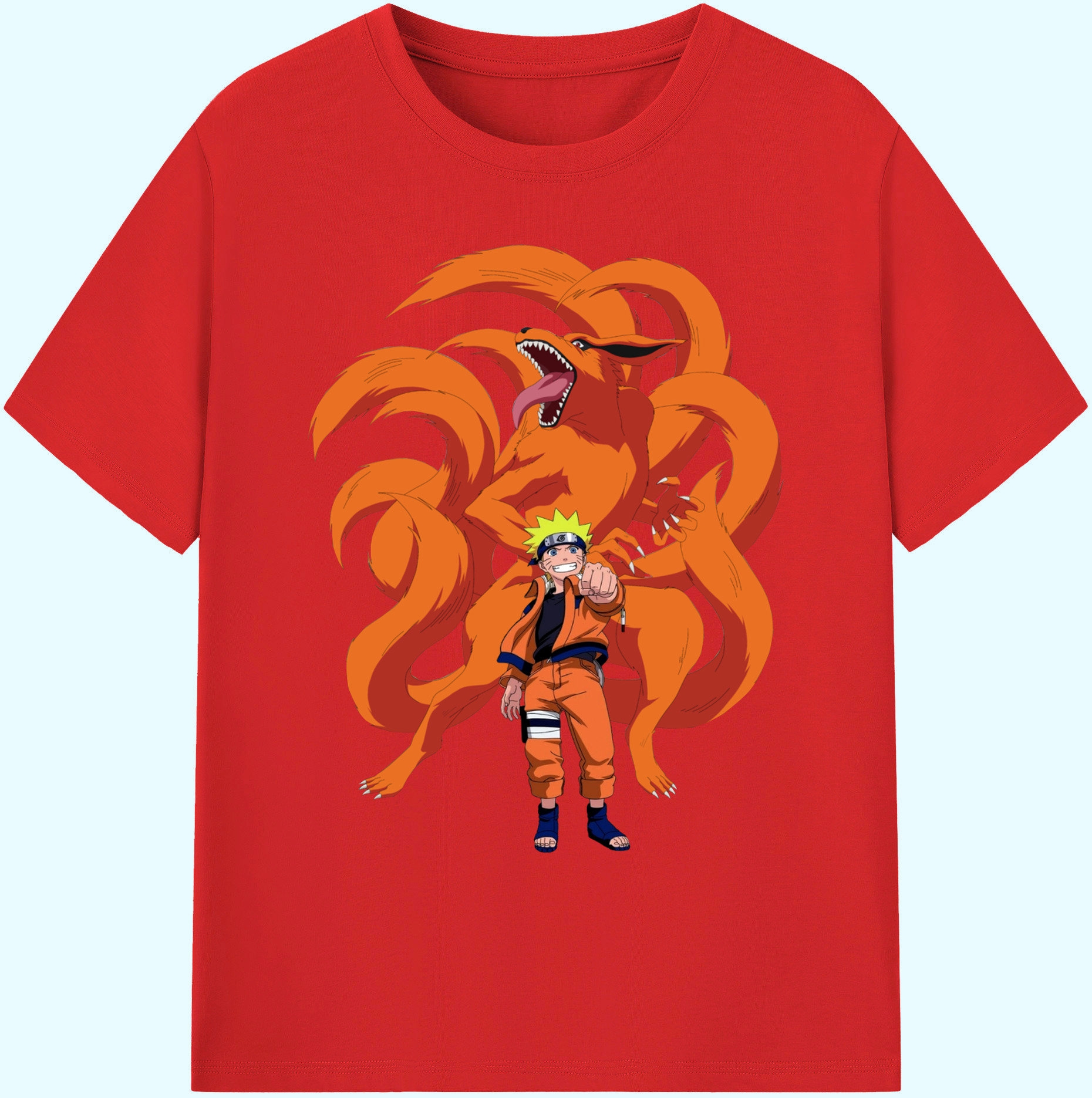 （画像用） NARUTO -ナルト- うずまき ナルト Uzumaki Naruto 綿100％ メンズ半袖Tシャツ｜肌触りやわらか＆通気性