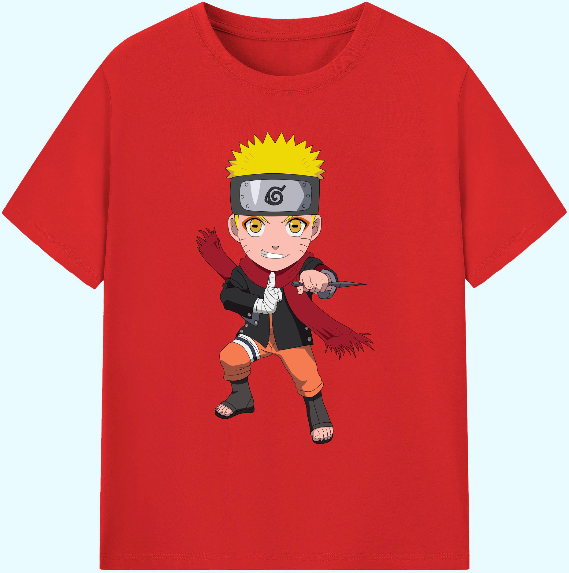 （画像用） NARUTO -ナルト- うずまき ナルト Uzumaki Naruto 綿100％ メンズ半袖Tシャツ｜肌触りやわらか＆通気性