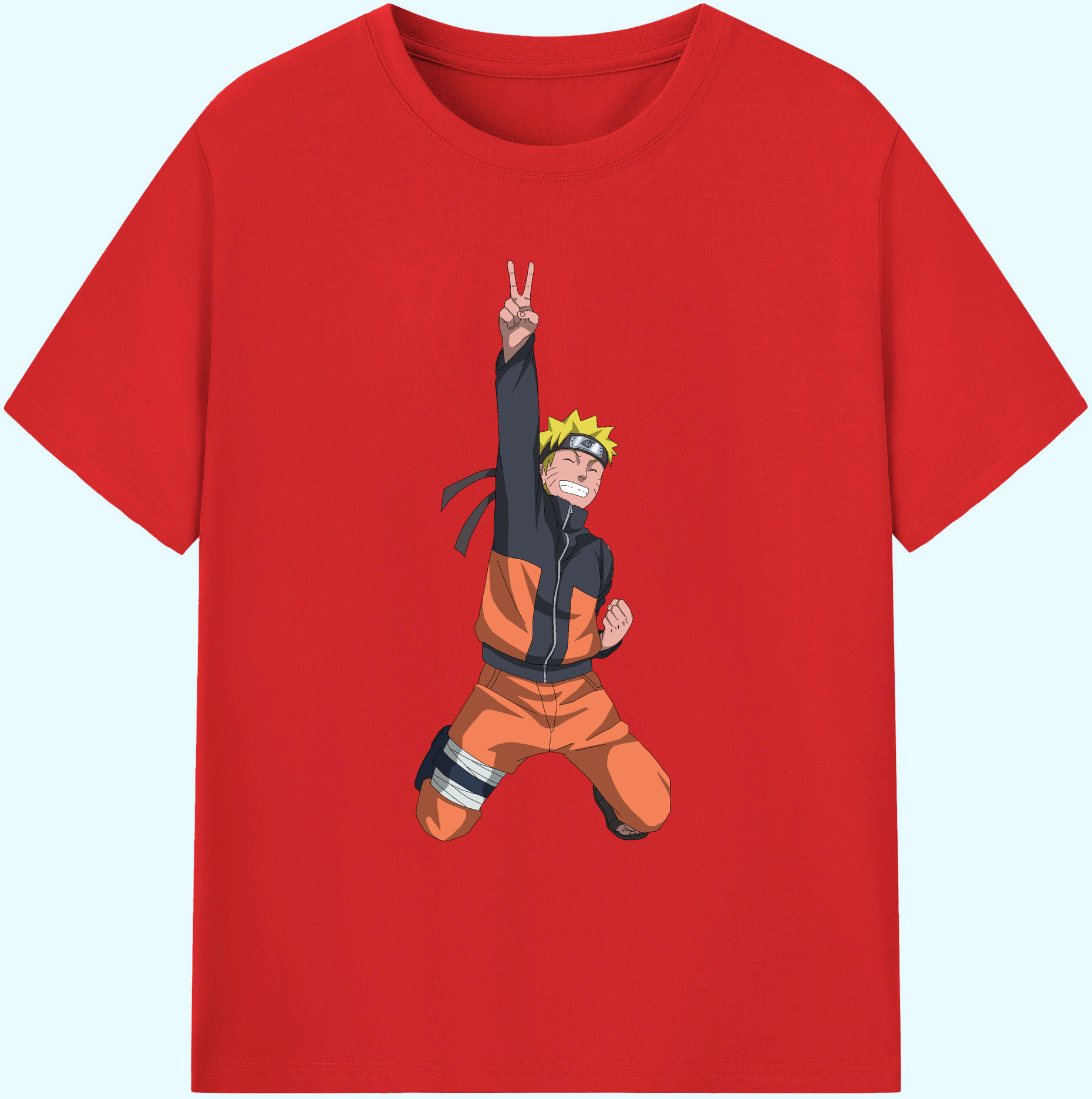 （画像用） NARUTO -ナルト- うずまき ナルト Uzumaki Naruto 綿100％ メンズ半袖Tシャツ｜肌触りやわらか＆通気性