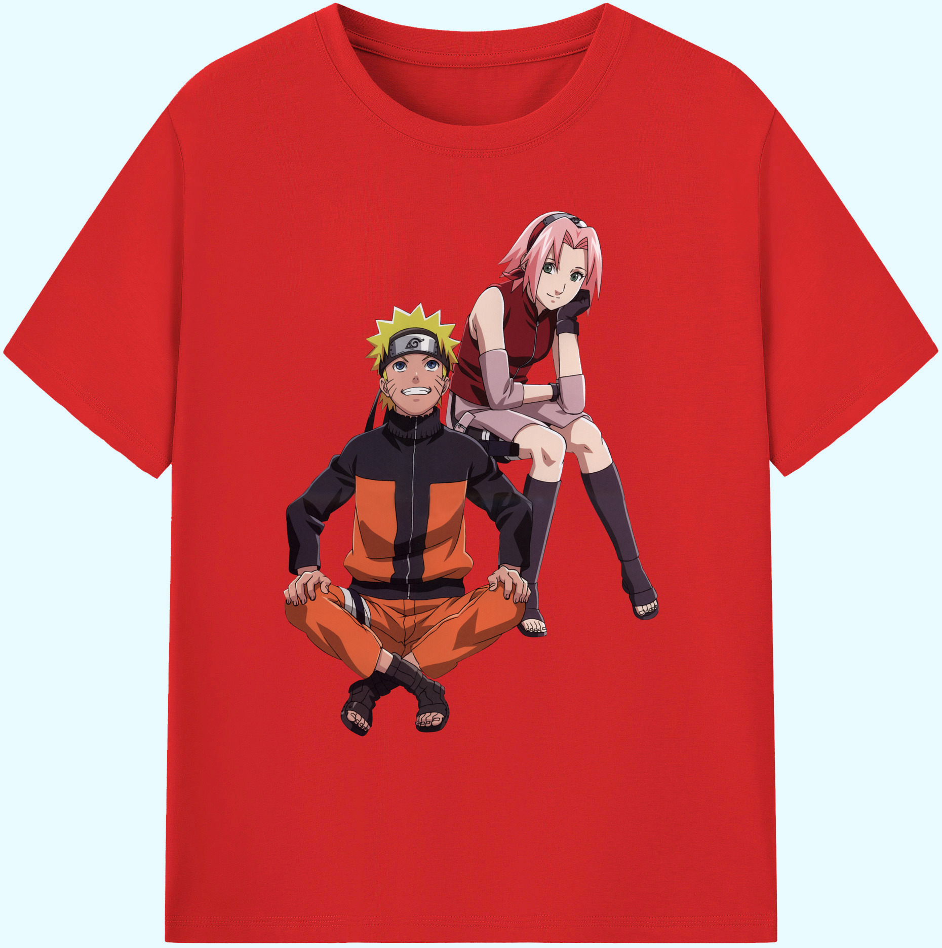 （画像用） NARUTO -ナルト- うずまき ナルト Uzumaki Naruto 綿100％ メンズ半袖Tシャツ｜肌触りやわらか＆通気性