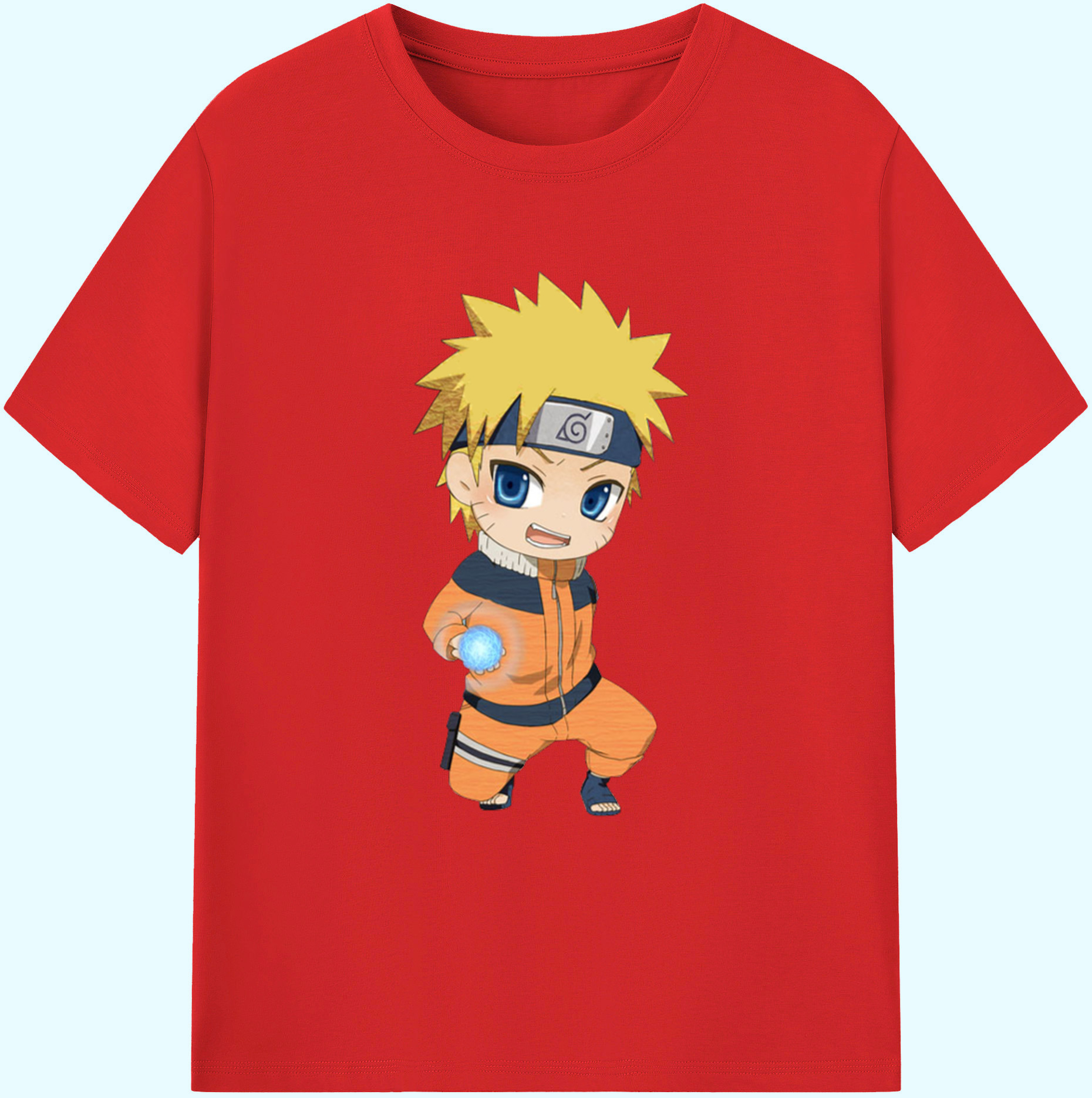 （画像用） NARUTO -ナルト- うずまき ナルト Uzumaki Naruto 綿100％ メンズ半袖Tシャツ｜肌触りやわらか＆通気性