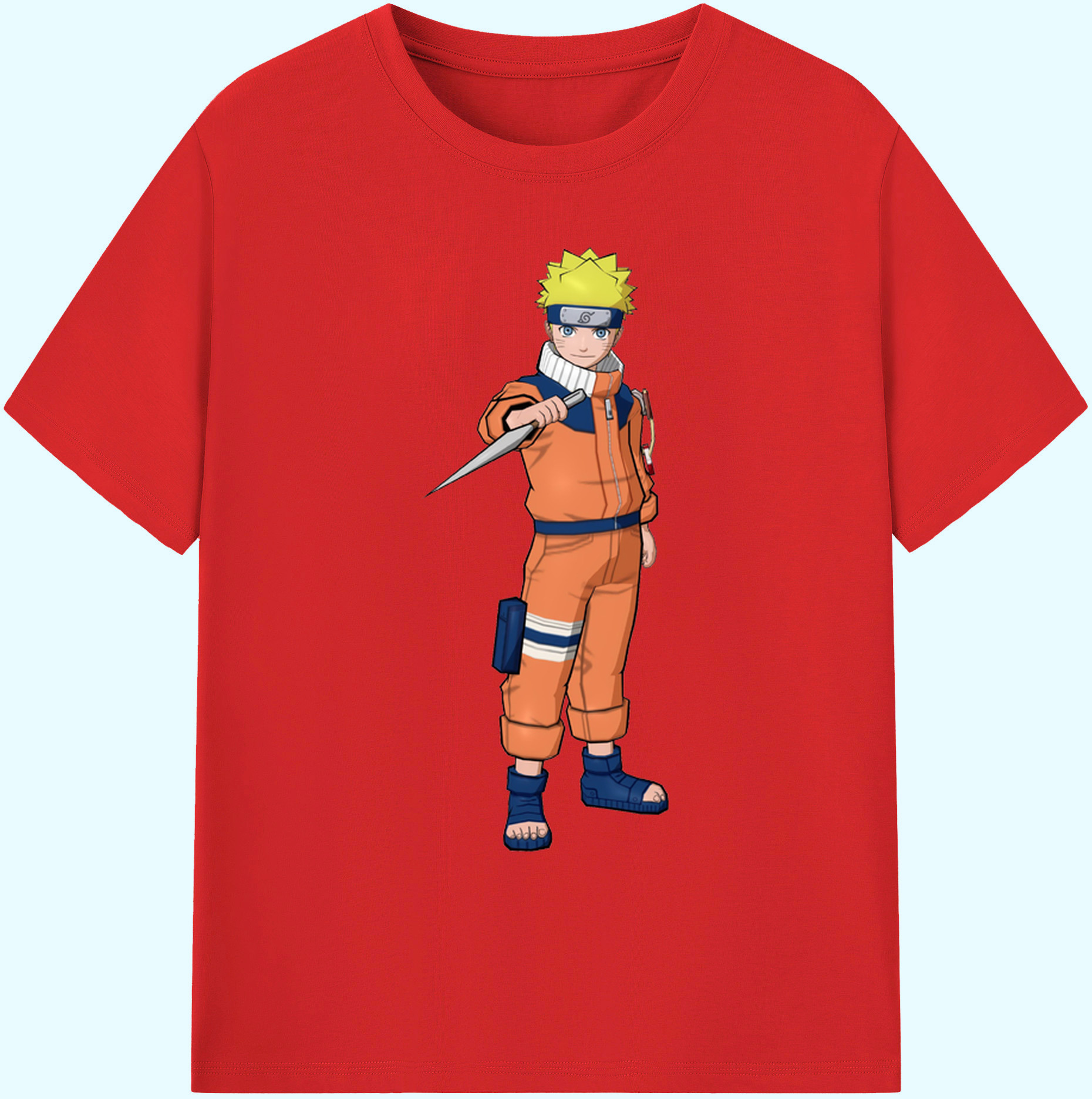 （画像用） NARUTO -ナルト- うずまき ナルト Uzumaki Naruto 綿100％ メンズ半袖Tシャツ｜肌触りやわらか＆通気性