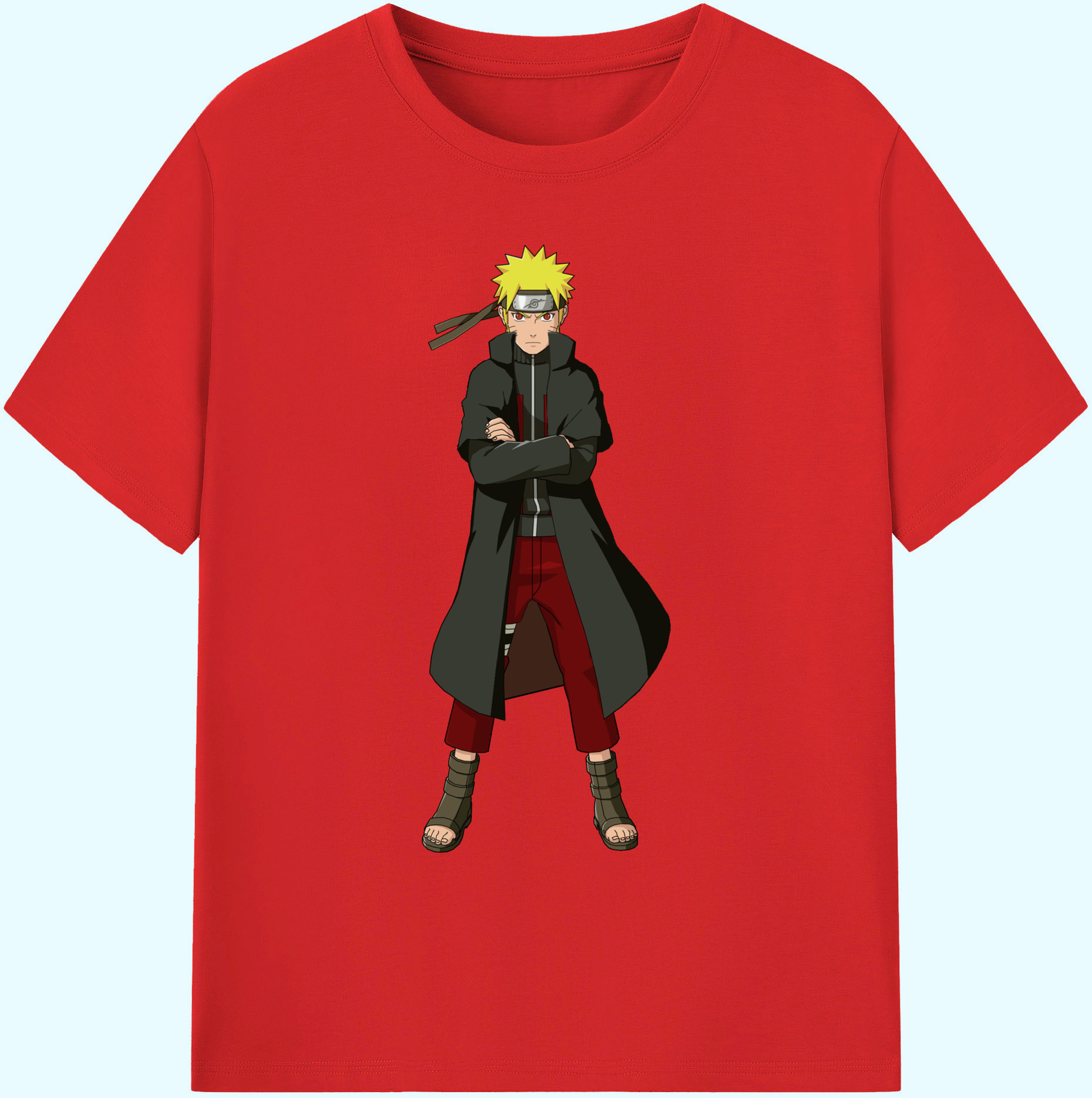 （画像用） NARUTO -ナルト- うずまき ナルト Uzumaki Naruto 綿100％ メンズ半袖Tシャツ｜肌触りやわらか＆通気性