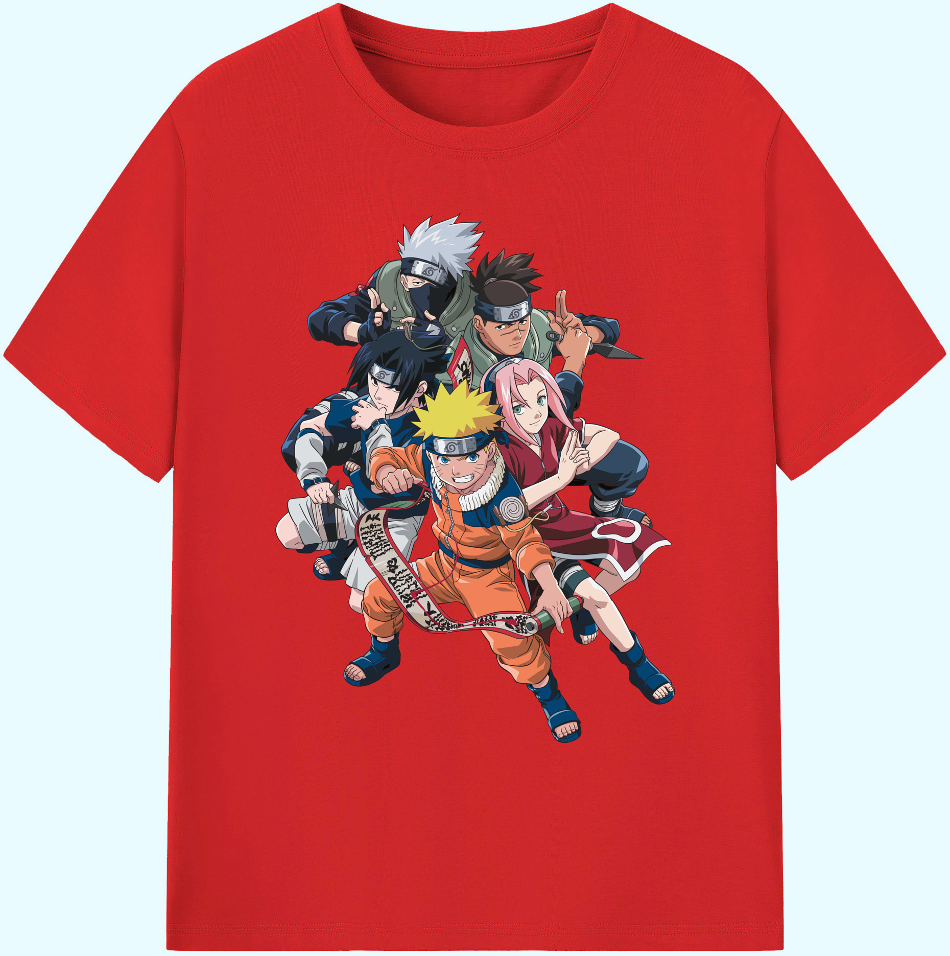 （画像用） NARUTO -ナルト- うずまき ナルト Uzumaki Naruto 綿100％ メンズ半袖Tシャツ｜肌触りやわらか＆通気性