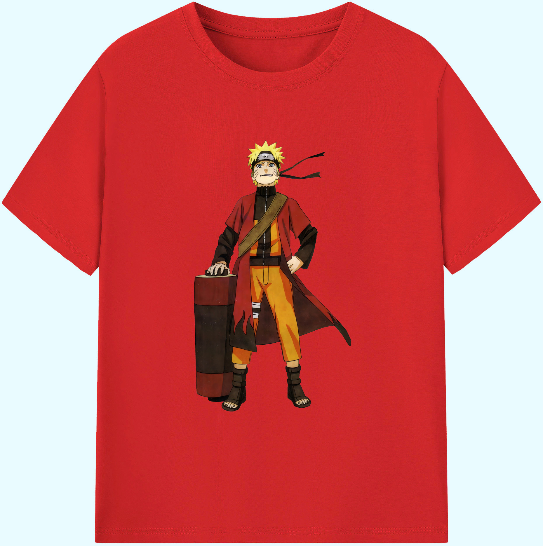 （画像用） NARUTO -ナルト- うずまき ナルト Uzumaki Naruto 綿100％ メンズ半袖Tシャツ｜肌触りやわらか＆通気性