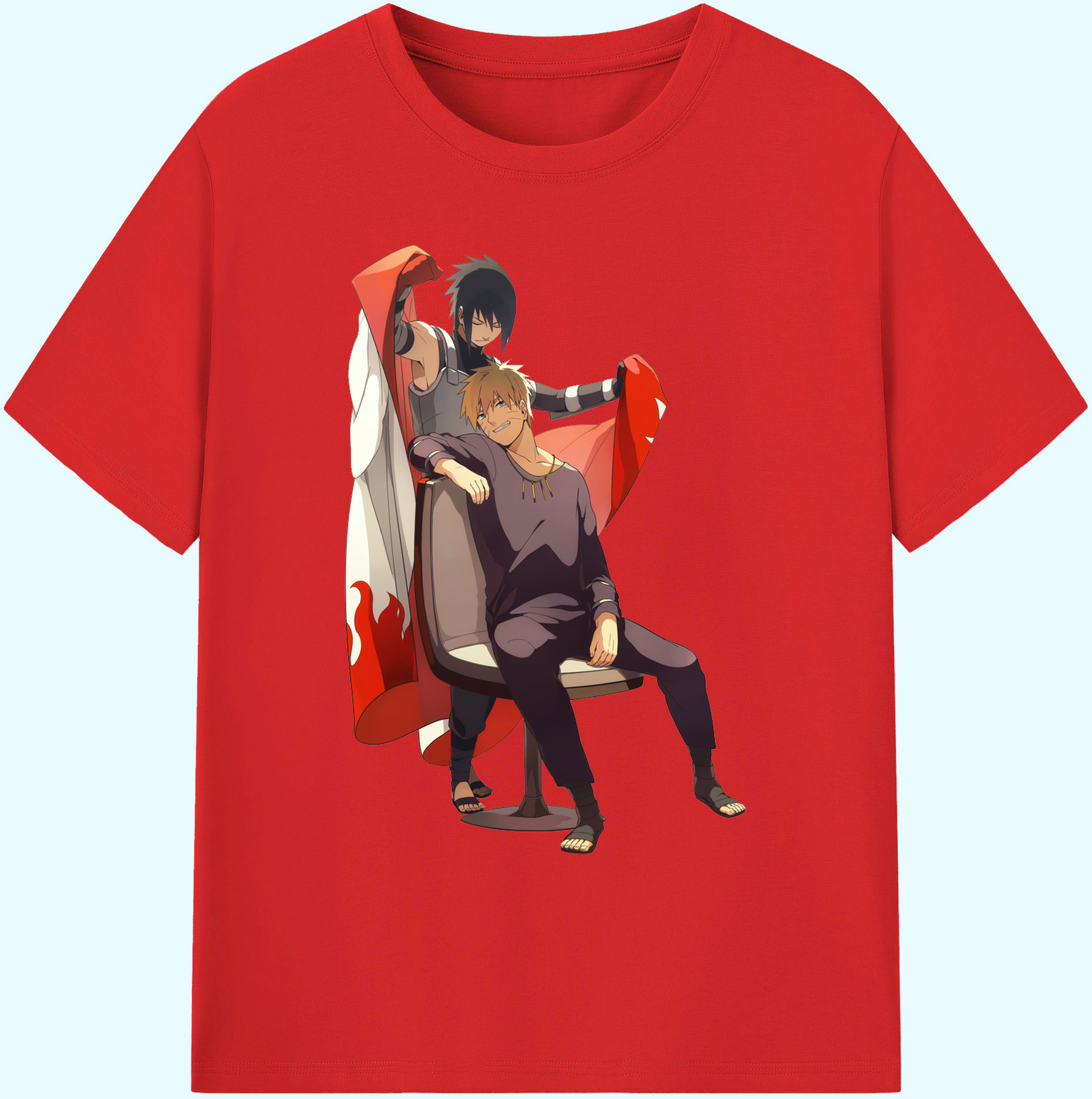 （画像用） NARUTO -ナルト- うずまき ナルト Uzumaki Naruto 綿100％ メンズ半袖Tシャツ｜肌触りやわらか＆通気性