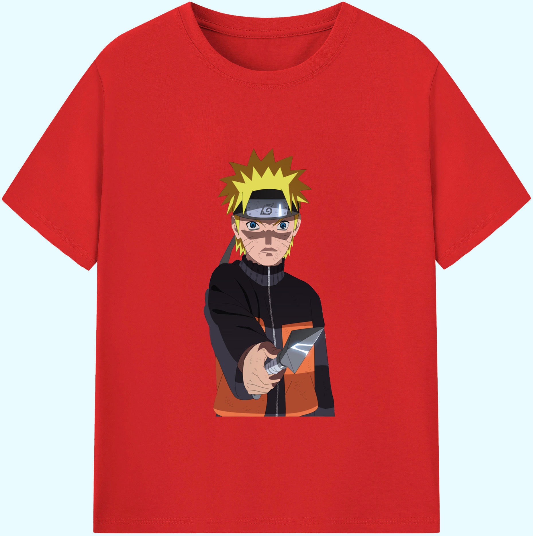 （画像用） NARUTO -ナルト- うずまき ナルト Uzumaki Naruto 綿100％ メンズ半袖Tシャツ｜肌触りやわらか＆通気性