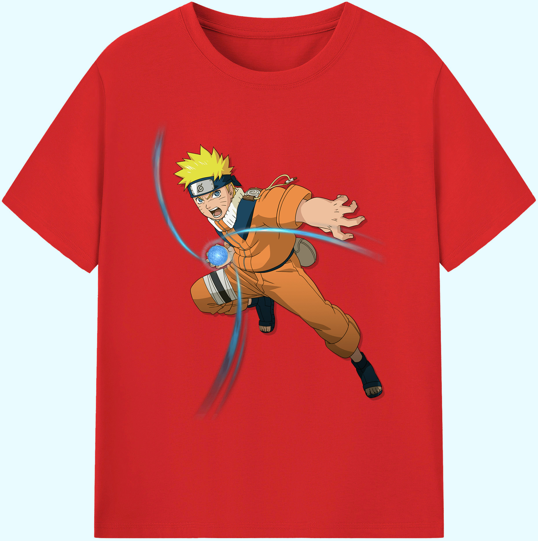 （画像用） NARUTO -ナルト- うずまき ナルト Uzumaki Naruto 綿100％ メンズ半袖Tシャツ｜肌触りやわらか＆通気性